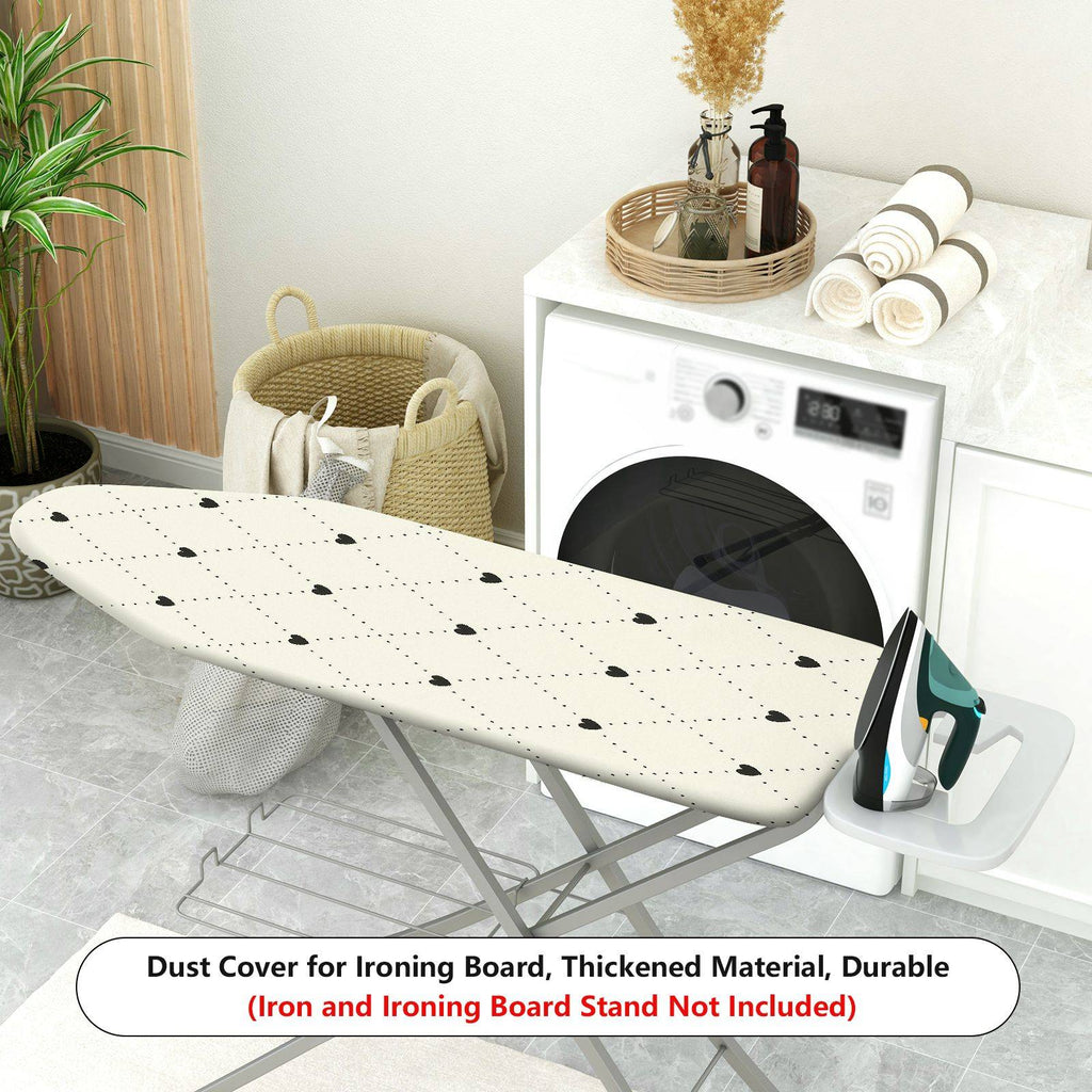 1-Piece Heart Pattern Diamond Design Beige  Ironing Board Cover, Universal Size, Without Board