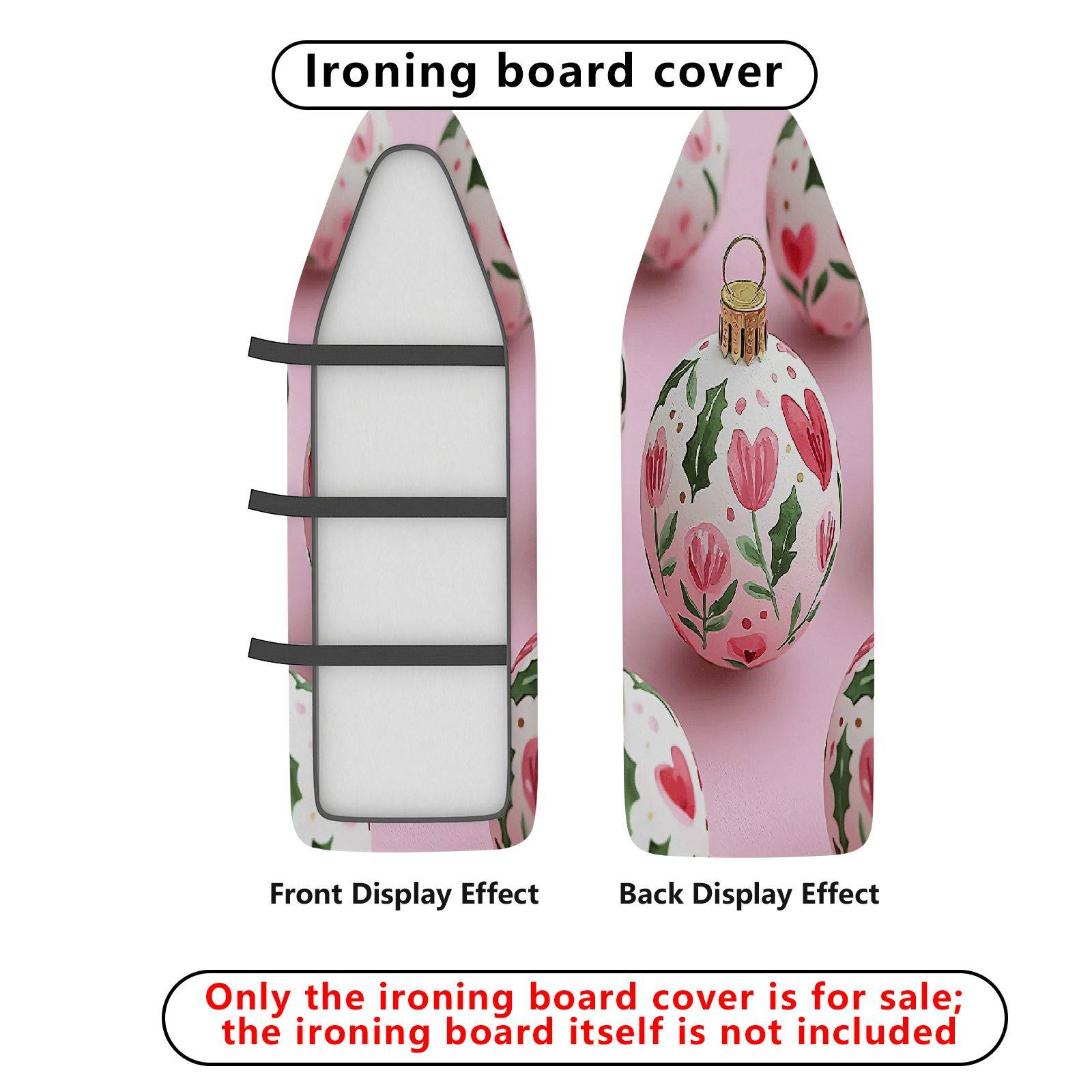1-Piece Christmas Floral Decorative  Ironing Board Cover, Universal Size, Without Board