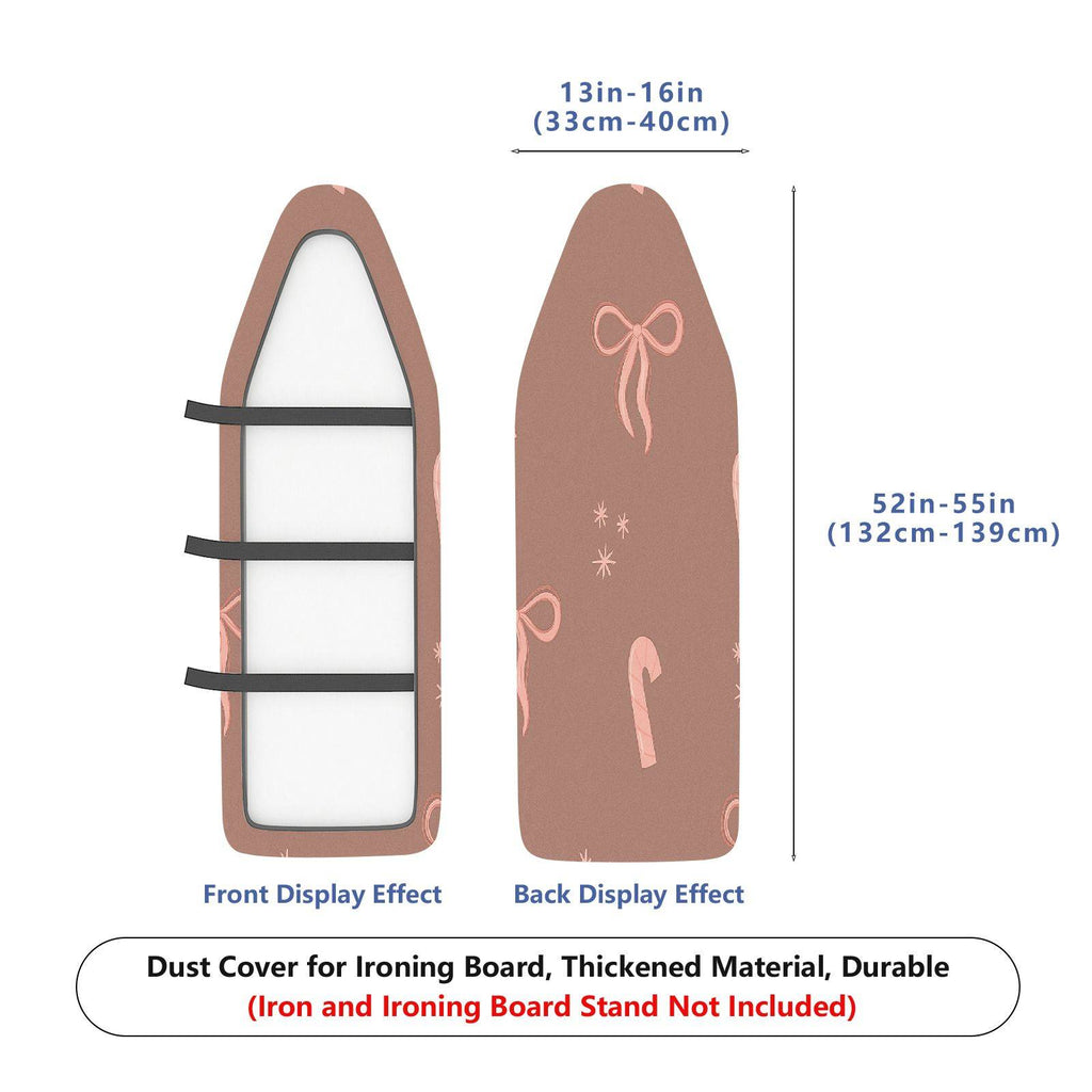 1-Piece Christmas Candy Cane Bow  Ironing Board Cover, Universal Size, Without Board