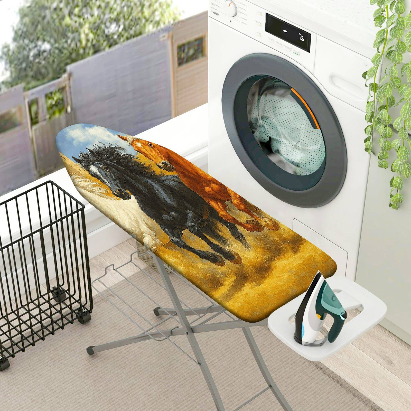 1-Piece Horse Animal Art  Ironing Board Cover, Universal Size, Without Board