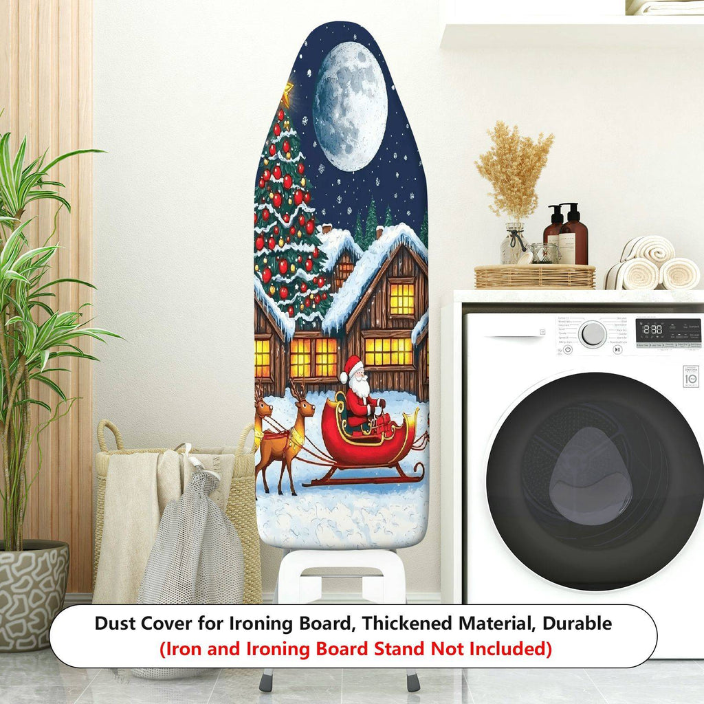 1-Piece Christmas Tree Santa Moon  Ironing Board Cover, Universal Size, Without Board