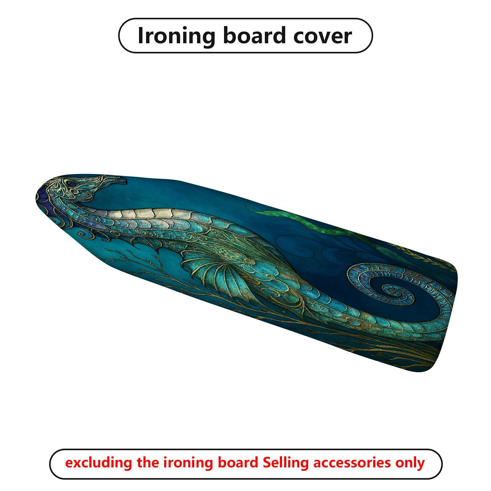 1-Piece Dragon Ocean Blue  Ironing Board Cover, Universal Size, Without Board