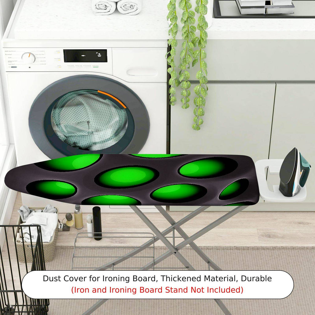 1-Piece Green Oval Pattern Modern Abstract Artistic  Ironing Board Cover, Universal Size, Without Board