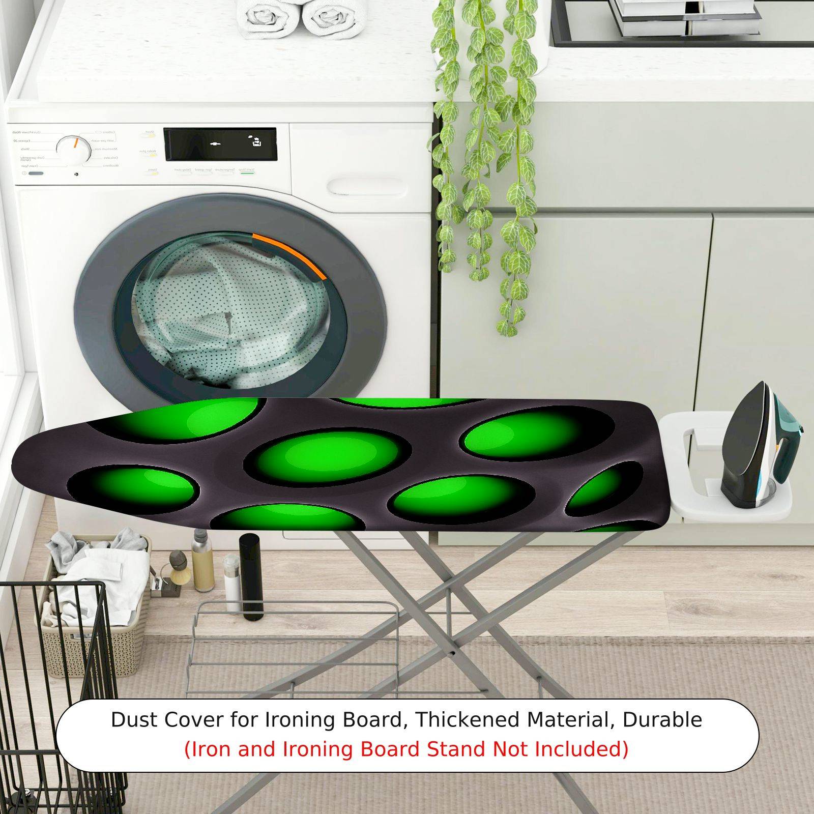 1-Piece Green Oval Pattern Modern Abstract Artistic  Ironing Board Cover, Universal Size, Without Board