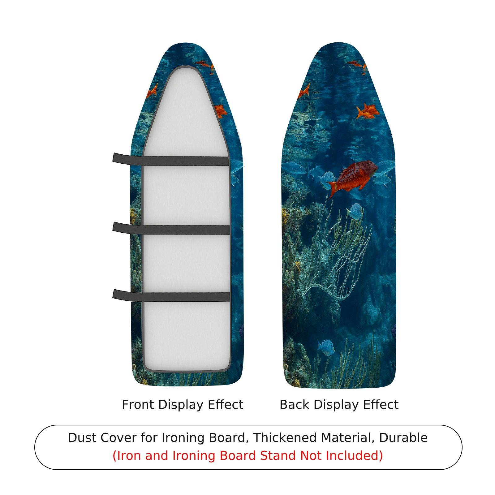 1-Piece Ocean Fish Coral  Ironing Board Cover, Universal Size, Without Board