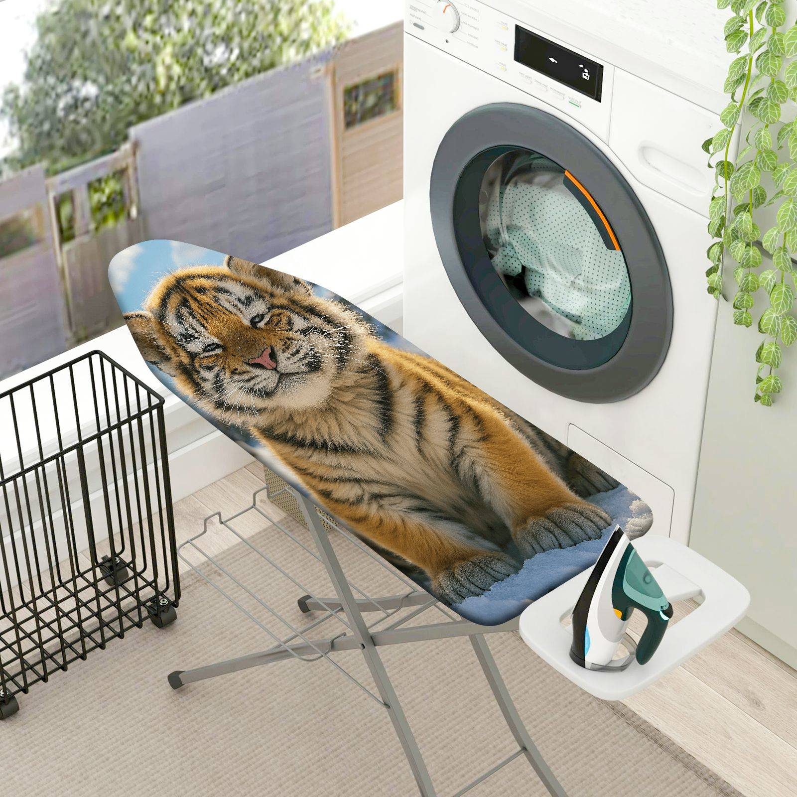 1-Piece Tiger Animal Wildlife  Ironing Board Cover, Universal Size, Without Board