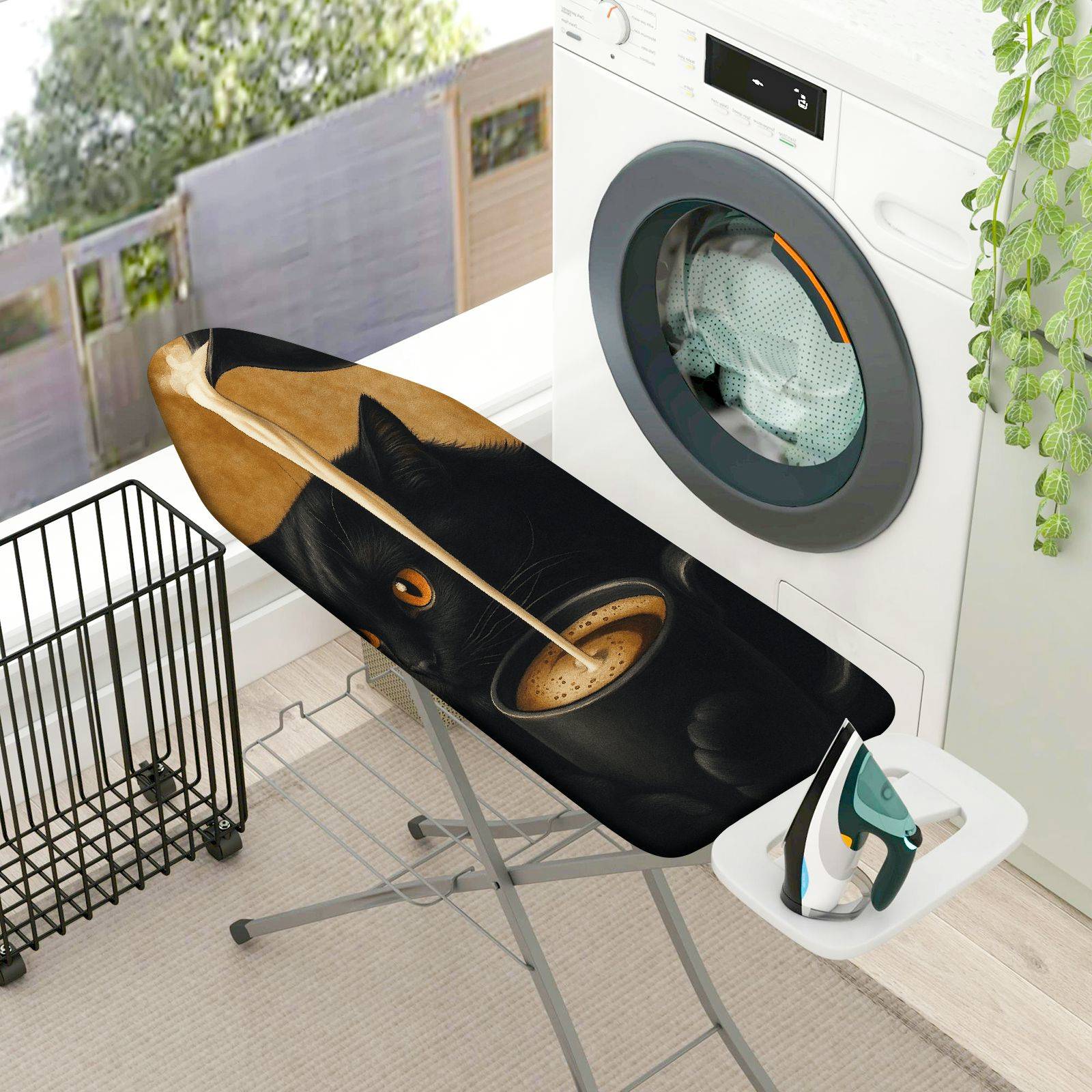 1-Piece Black Cat Artistic Animal Modern  Ironing Board Cover, Universal Size, Without Board