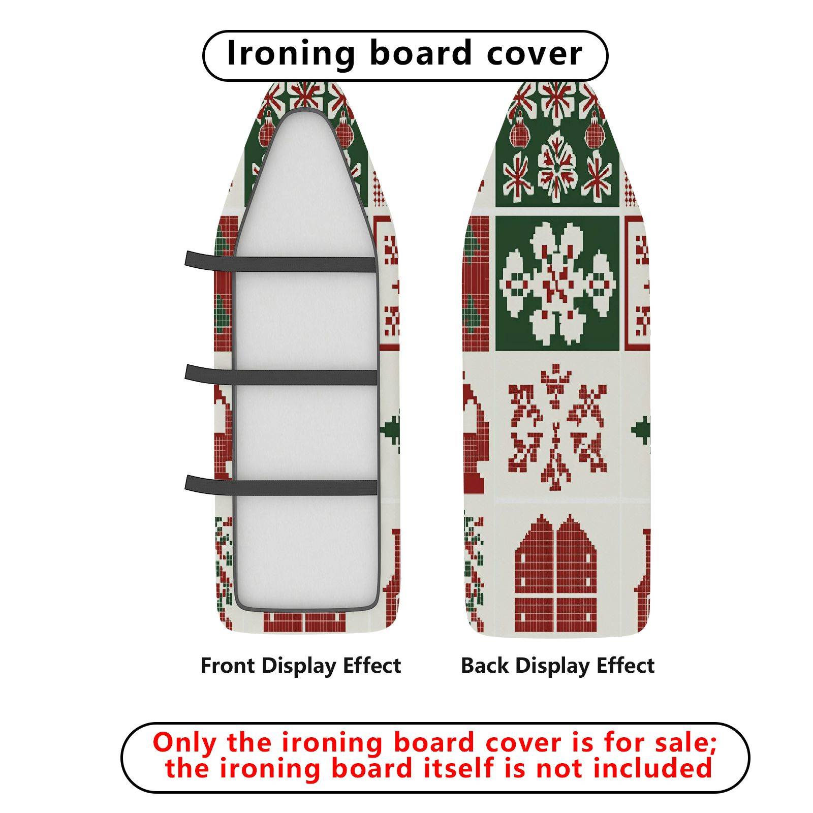 1-Piece Christmas Festive Nordic  Ironing Board Cover, Universal Size, Without Board