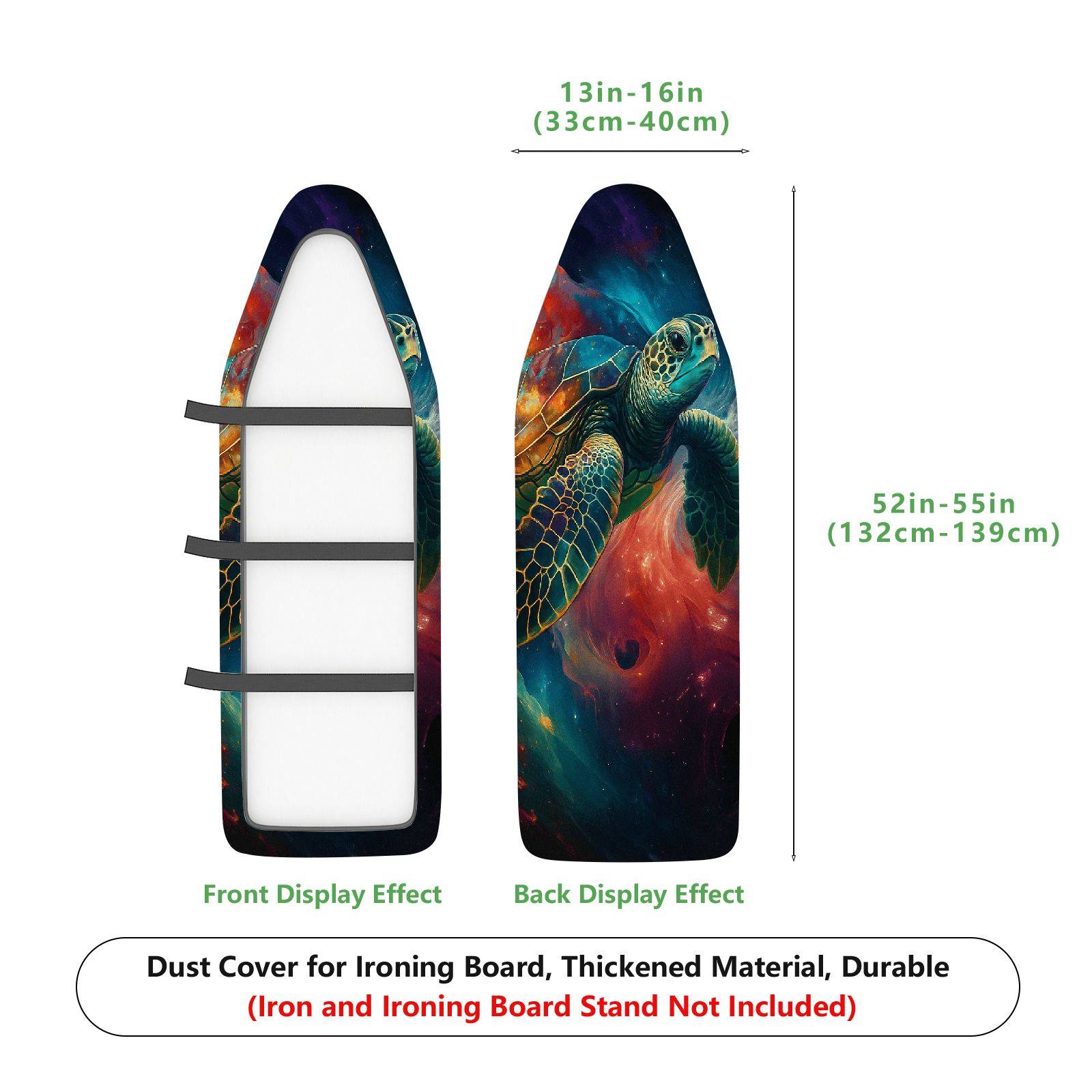1-Piece Ocean Turtle Space  Ironing Board Cover, Universal Size, Without Board
