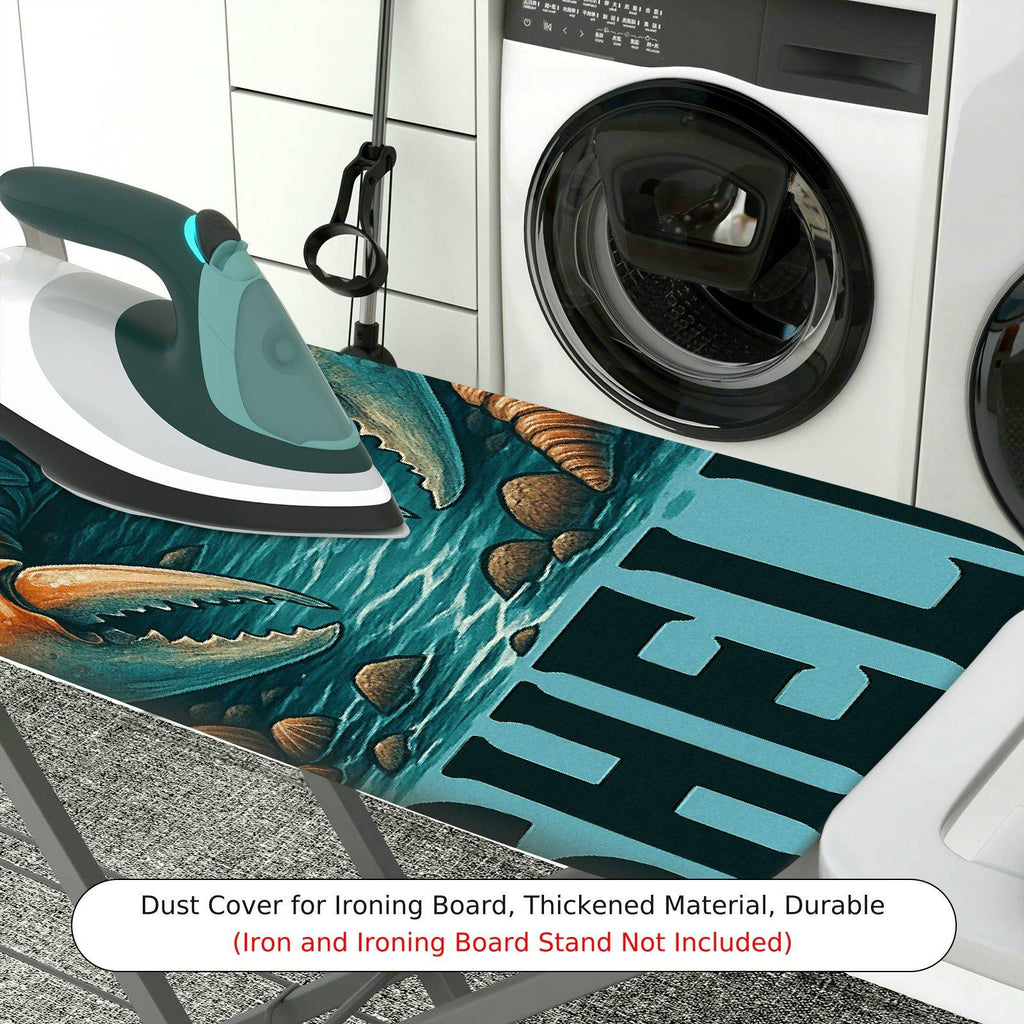 1-Piece Crab Ocean Blue  Ironing Board Cover, Universal Size, Without Board