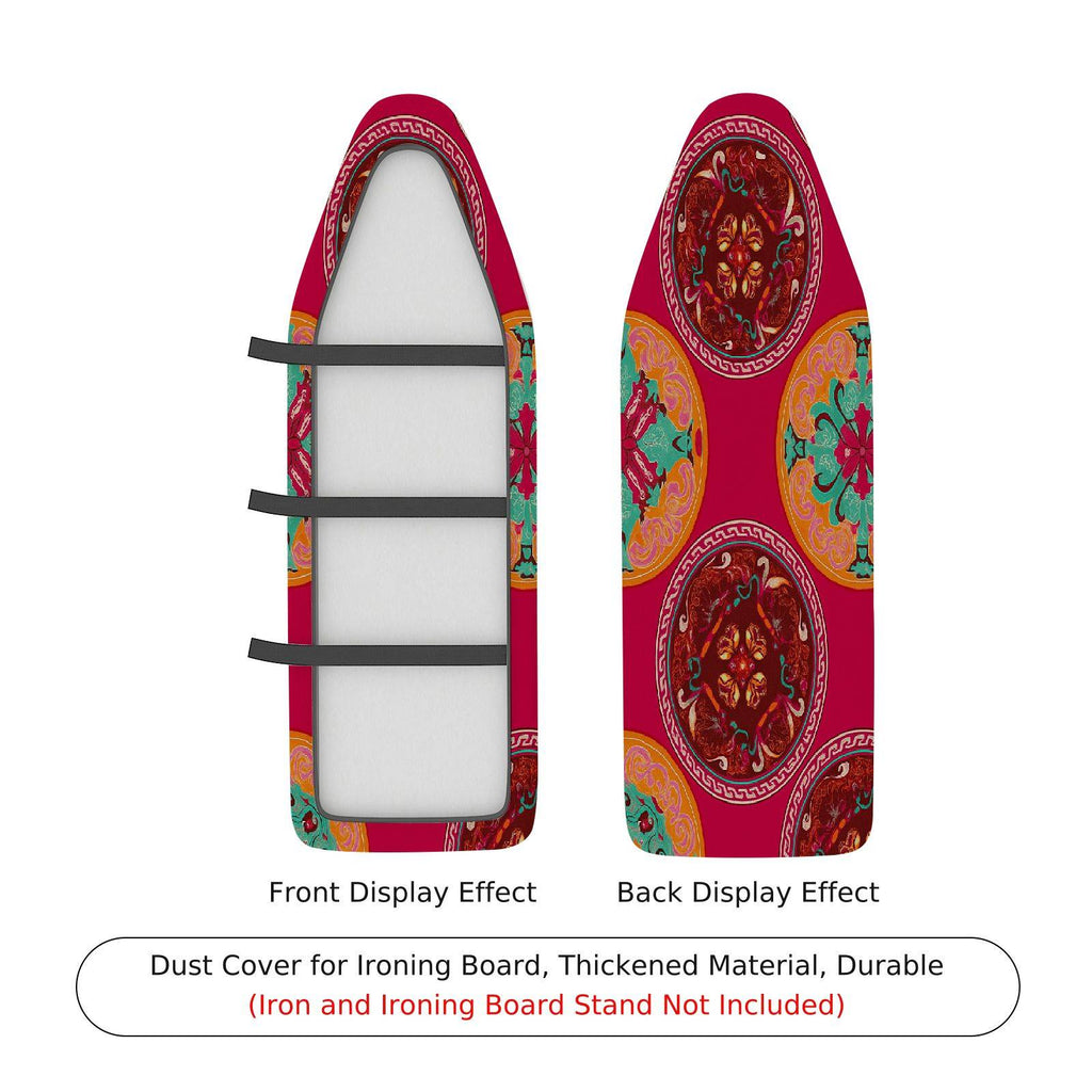 1-Piece Abstract Mandala Red  Ironing Board Cover, Universal Size, Without Board