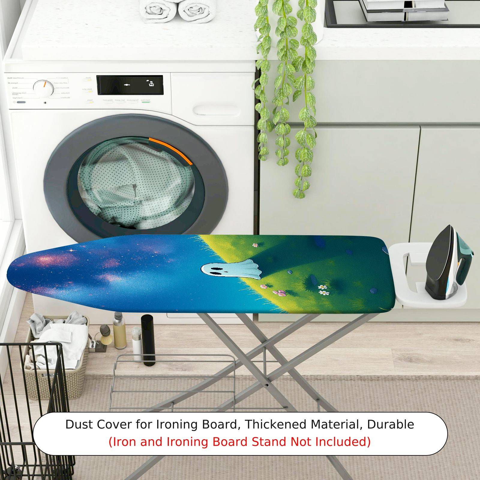 1-Piece Night Sky Ghost Animal  Ironing Board Cover, Universal Size, Without Board