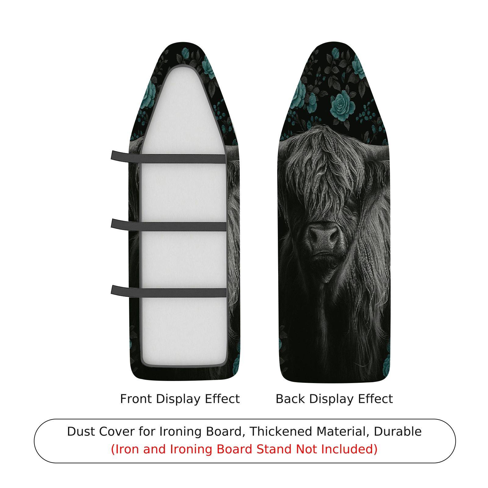 1-Piece Horse Floral Artistic  Ironing Board Cover, Universal Size, Without Board