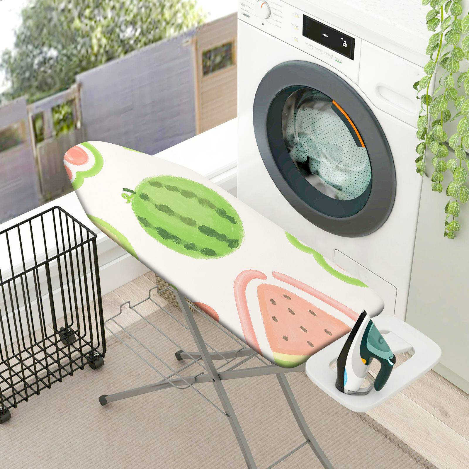 1-Piece Watermelon Fruit Pattern Green Pink  Ironing Board Cover, Universal Size, Without Board