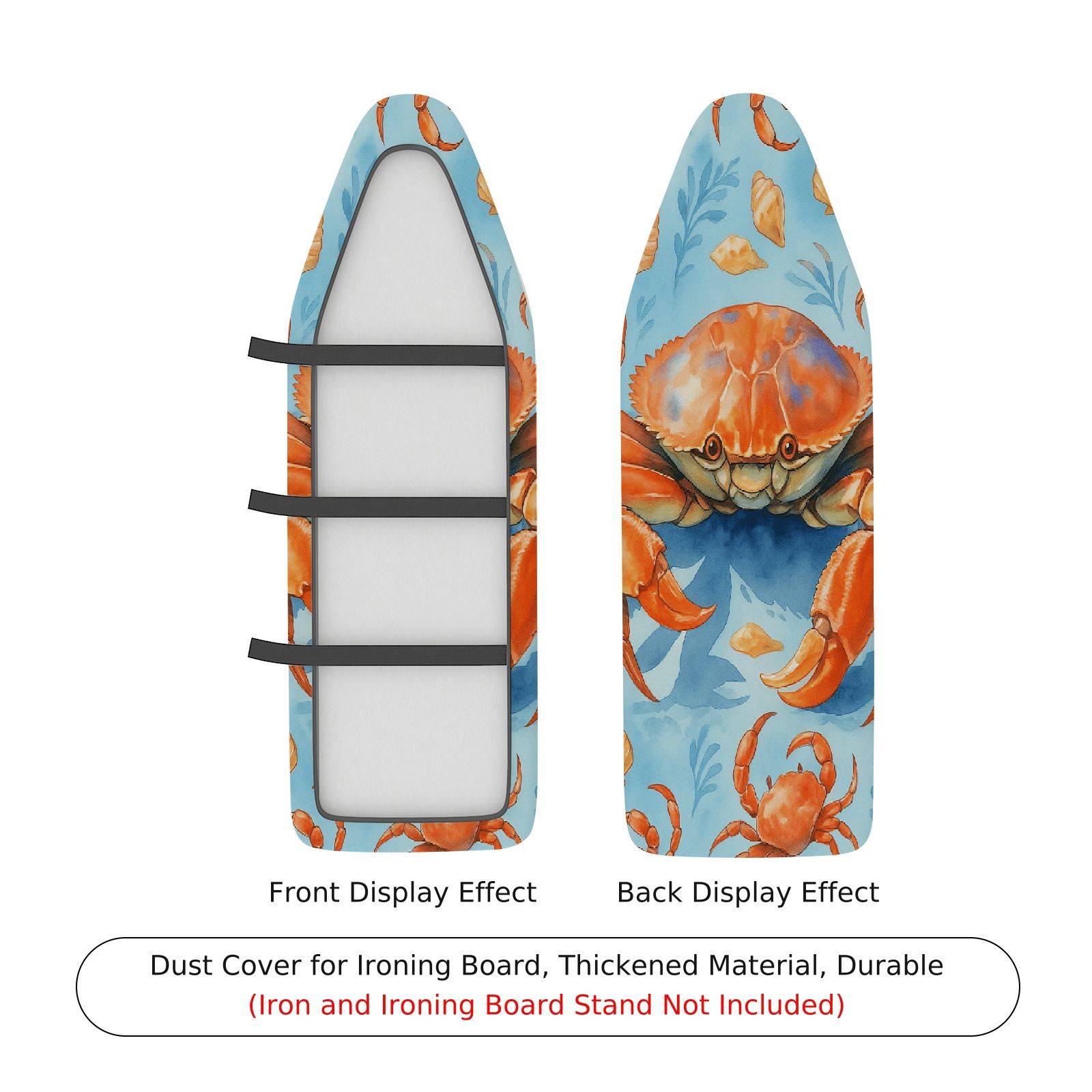 1-Piece Crab Ocean Blue  Ironing Board Cover, Universal Size, Without Board