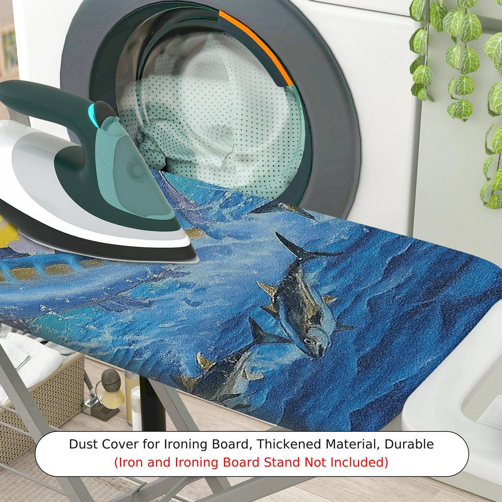 1-Piece Fish Ocean Blue  Ironing Board Cover, Universal Size, Without Board