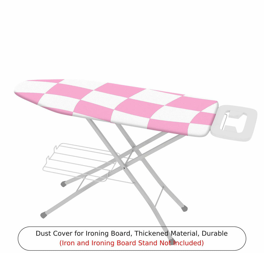 1-Piece Pink Checkerboard Geometric Pattern  Ironing Board Cover, Universal Size, Without Board