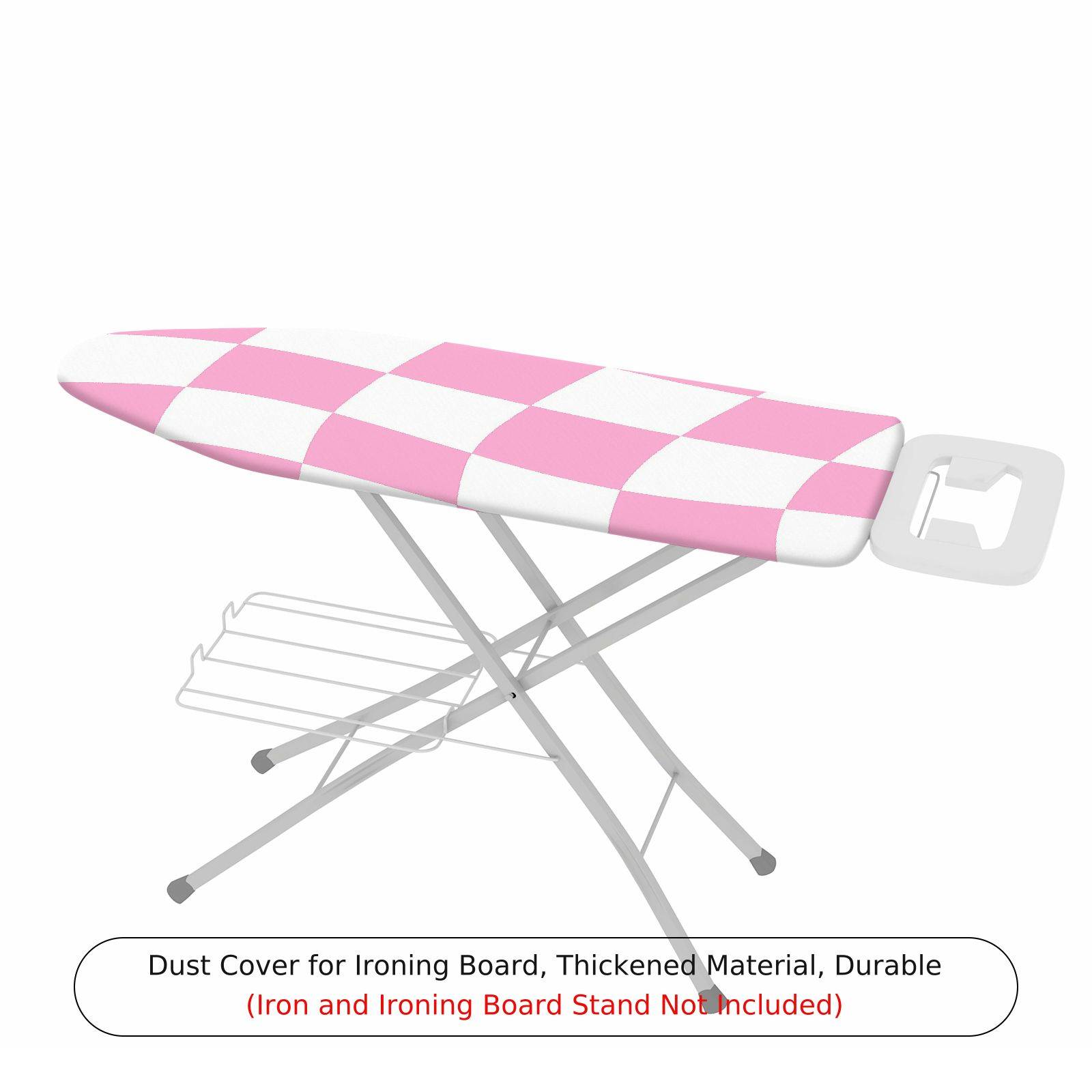 1-Piece Pink Checkerboard Geometric Pattern  Ironing Board Cover, Universal Size, Without Board