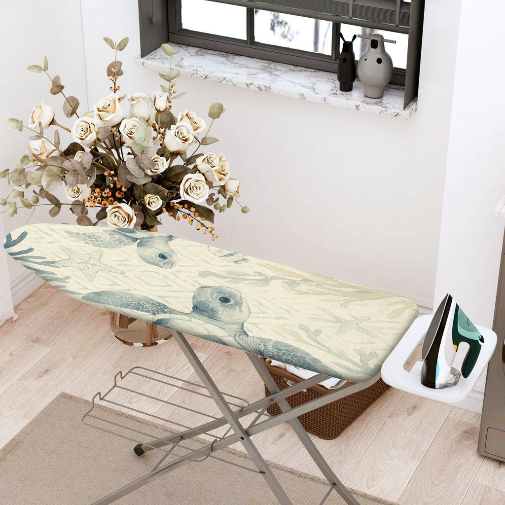 1-Piece Sea Turtle Ocean Coral  Ironing Board Cover, Universal Size, Without Board