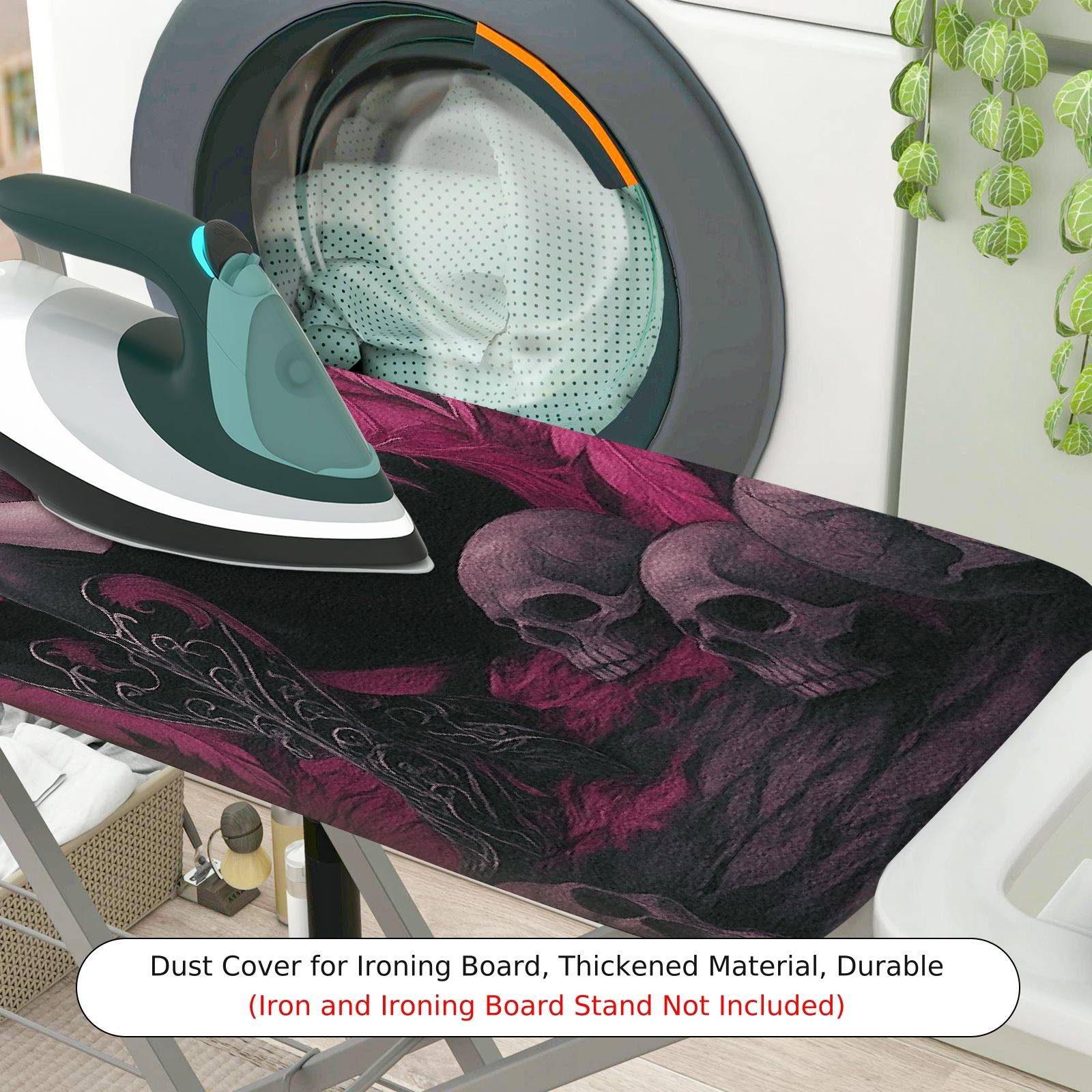 1-Piece Angel Skull Dark  Ironing Board Cover, Universal Size, Without Board
