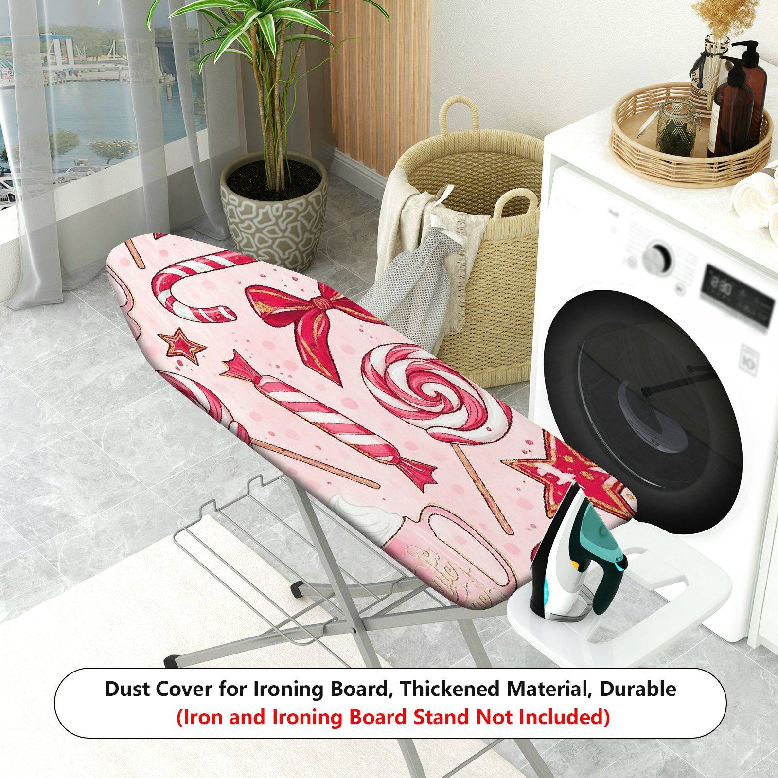 1-Piece Candy Christmas Ribbon  Ironing Board Cover, Universal Size, Without Board