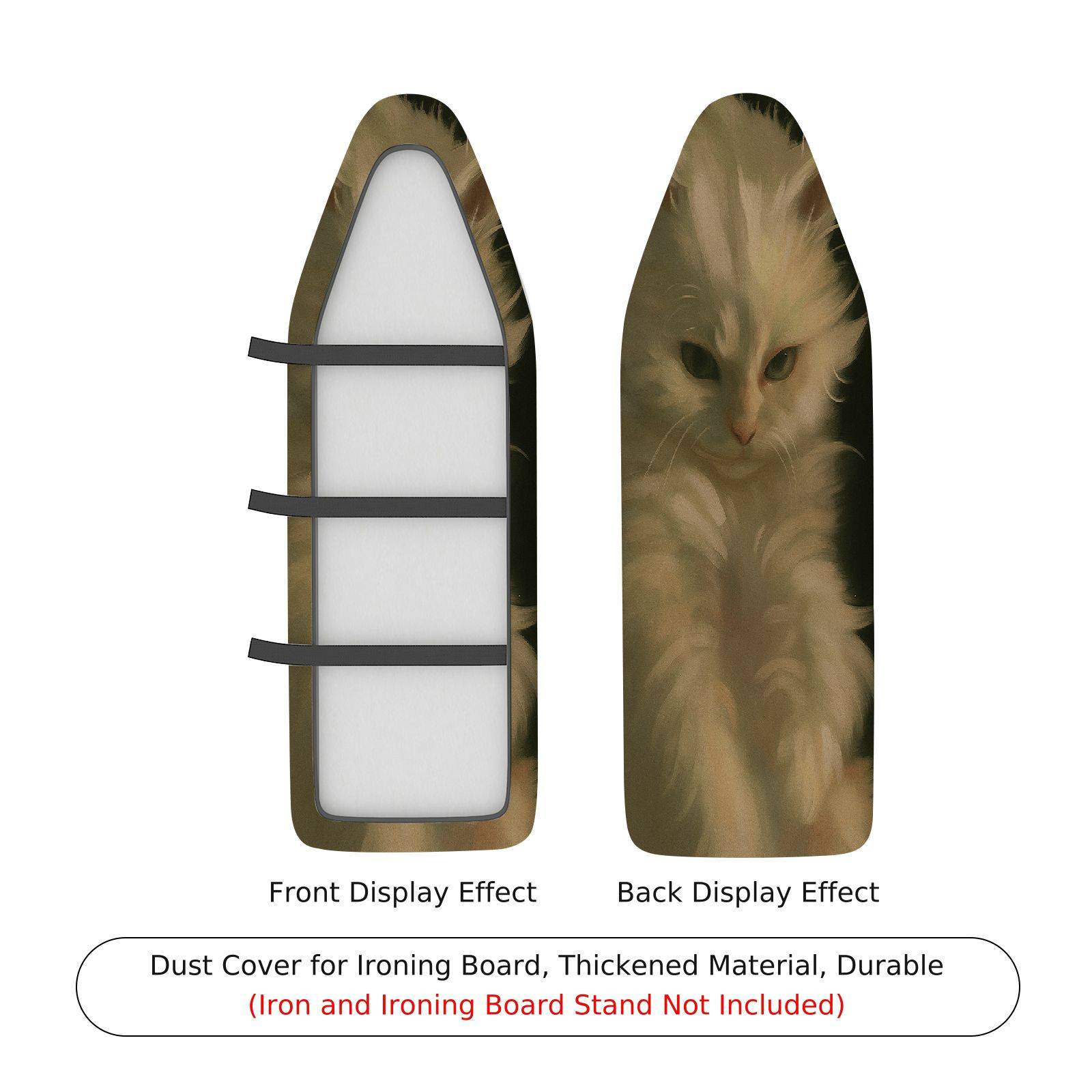 1-Piece Cat Print Feline Design Animal Art  Ironing Board Cover, Universal Size, Without Board