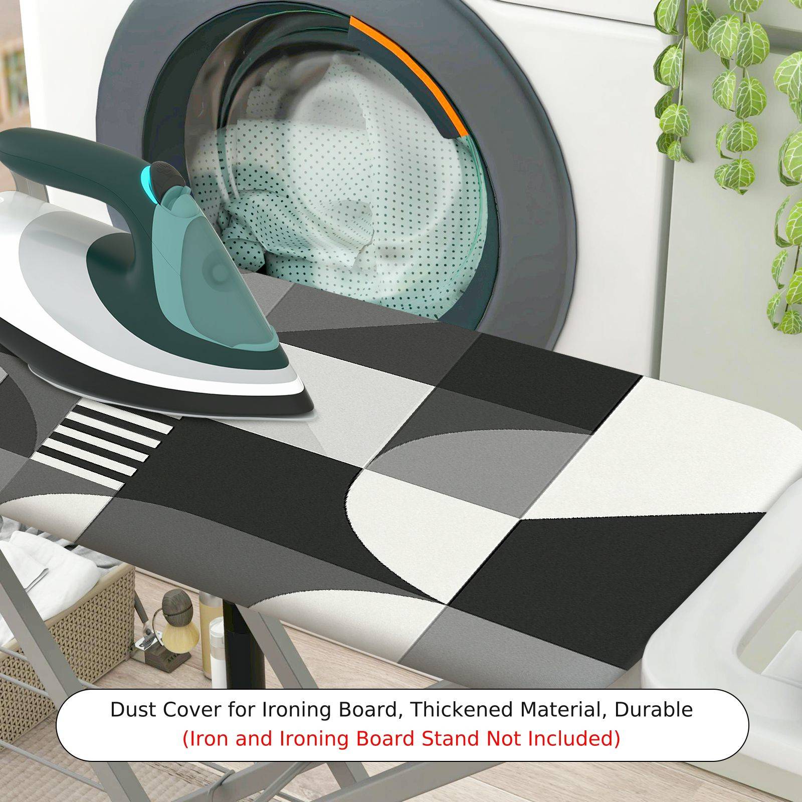 1-Piece Geometric Abstract Monochrome  Ironing Board Cover, Universal Size, Without Board