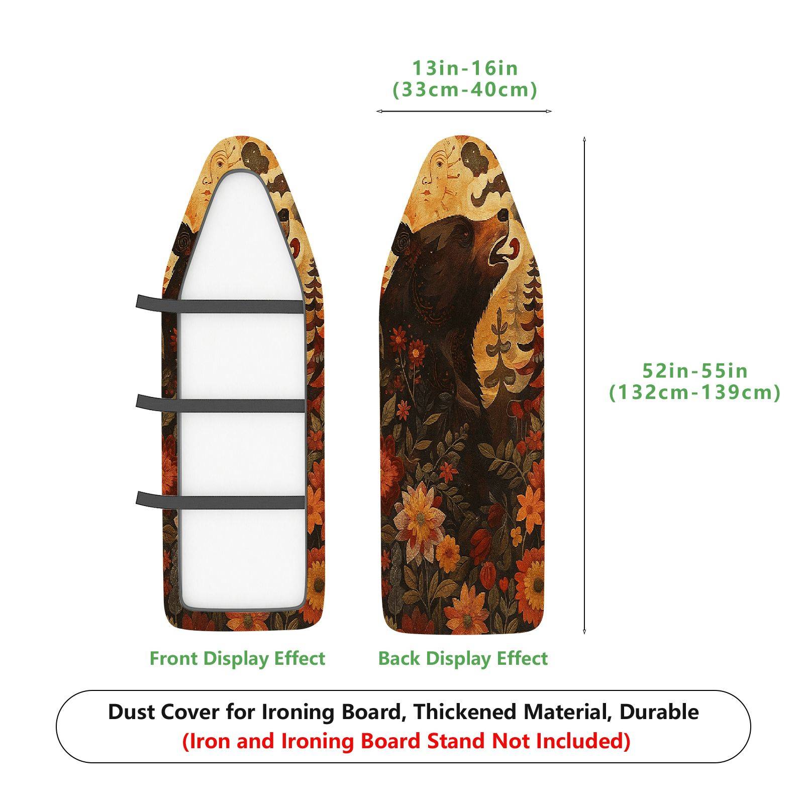 1-Piece Floral Animal Bear  Ironing Board Cover, Universal Size, Without Board