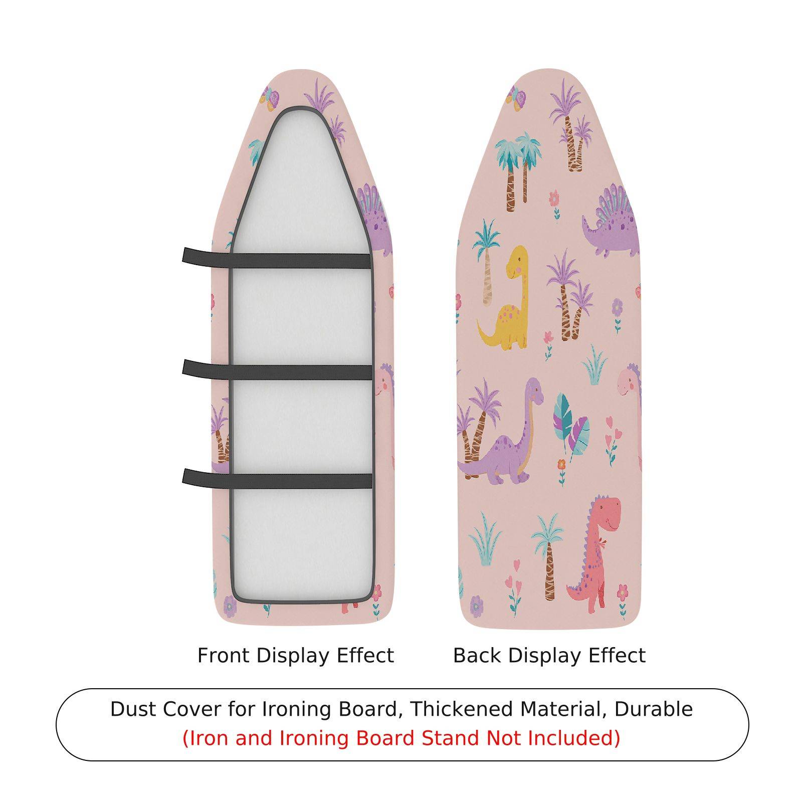 1-Piece Dinosaur Animal Pastel  Ironing Board Cover, Universal Size, Without Board