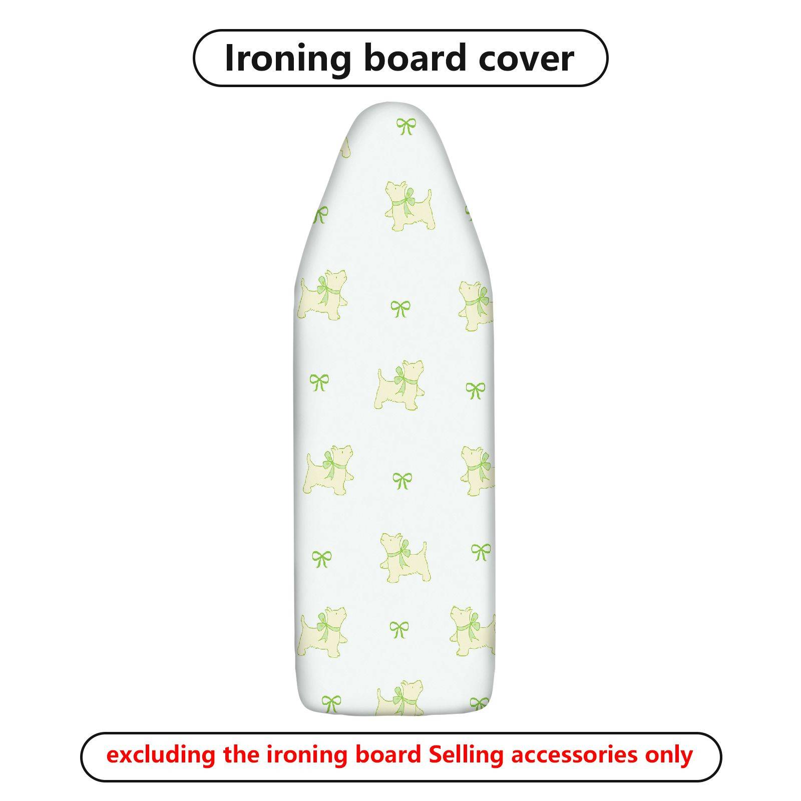 1-Piece Dog Bowknot Pattern Animal Theme  Ironing Board Cover, Universal Size, Without Board