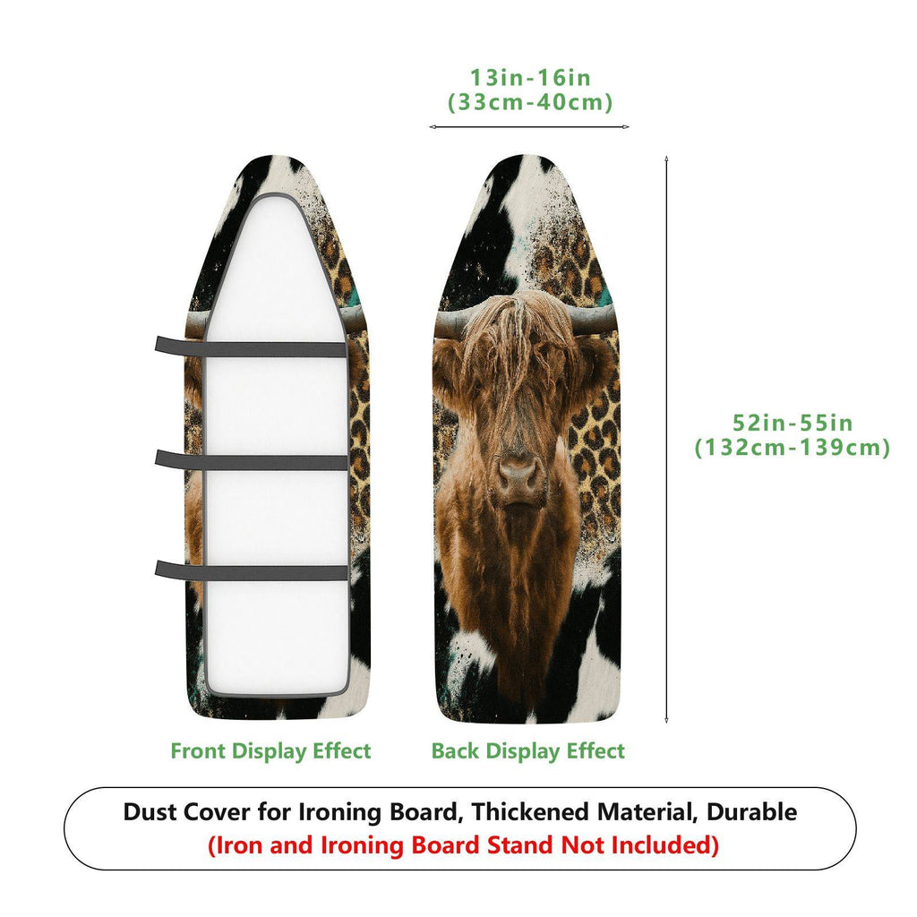 1-Piece Animal Print Cow Fur Pattern Leopard  Ironing Board Cover, Universal Size, Without Board