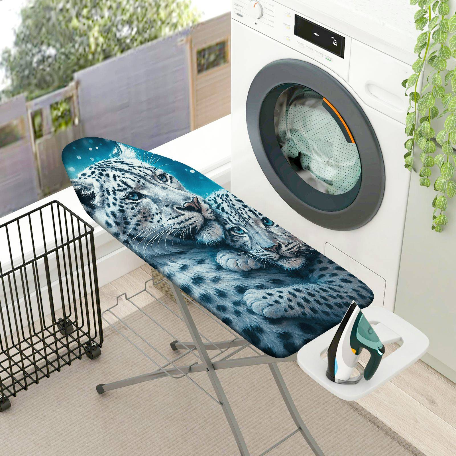1-Piece Snow leopard Wildlife Animal Nature  Ironing Board Cover, Universal Size, Without Board