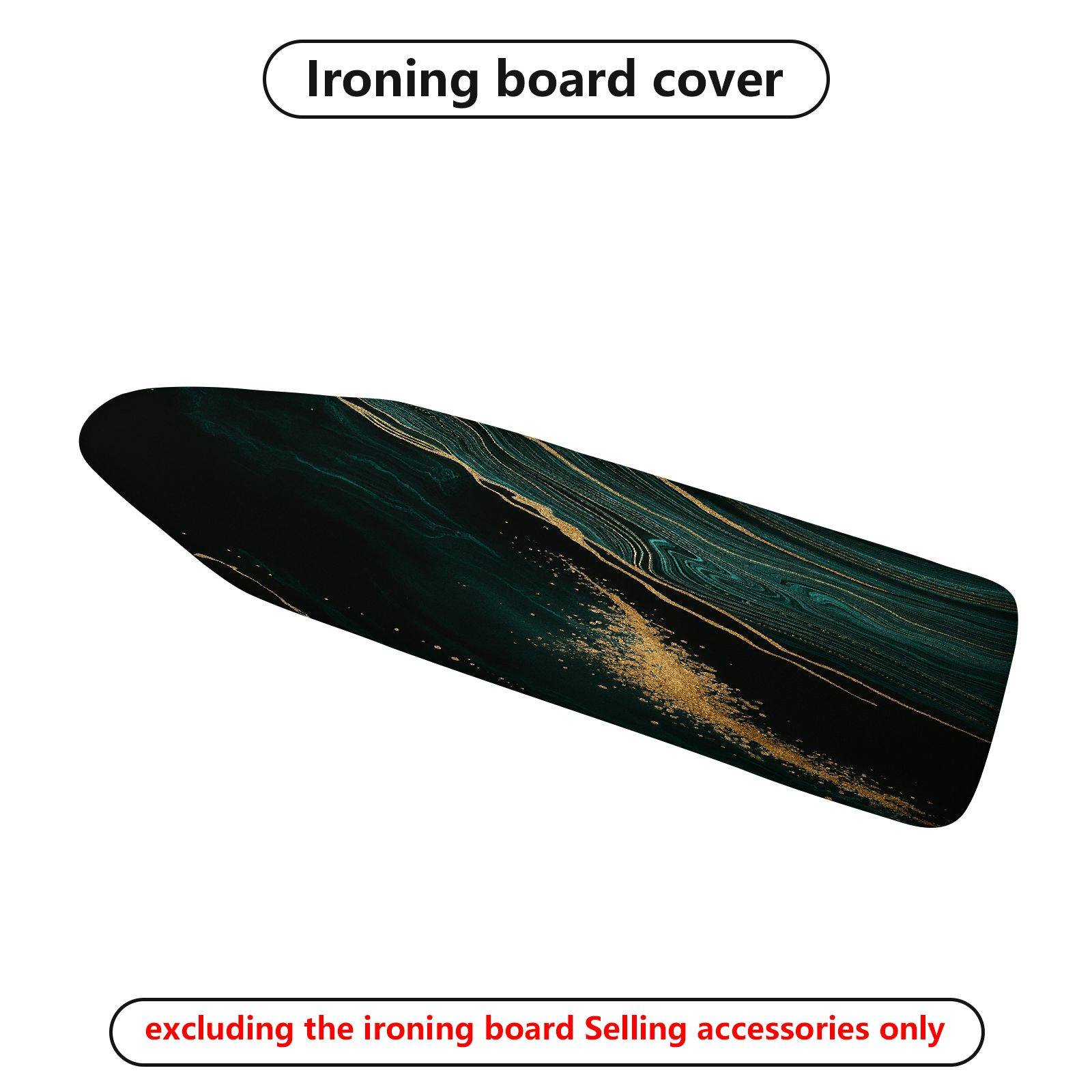 1-Piece Black Gold Abstract Art  Ironing Board Cover, Universal Size, Without Board