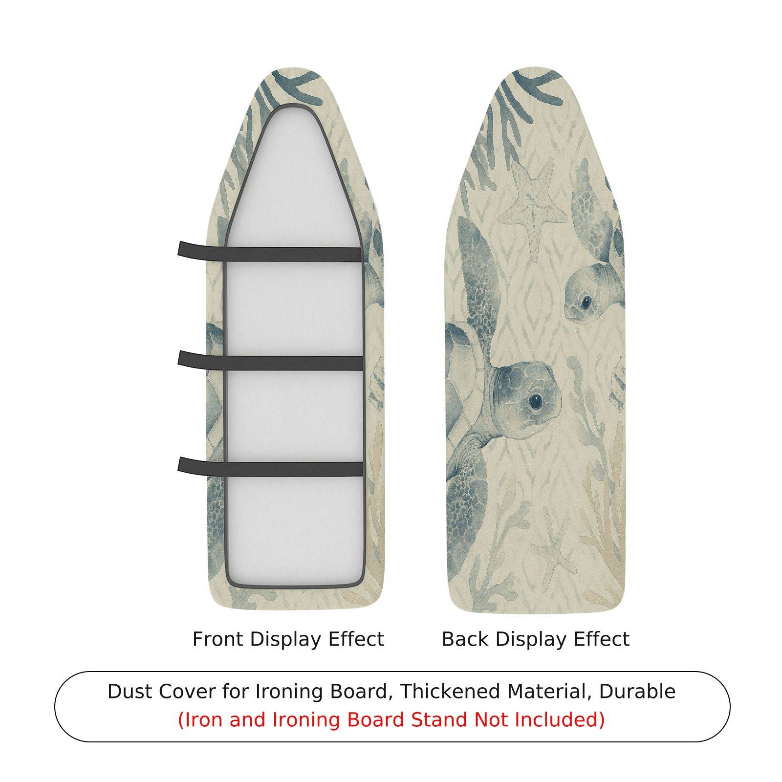 1-Piece Sea Turtle Ocean Coral  Ironing Board Cover, Universal Size, Without Board