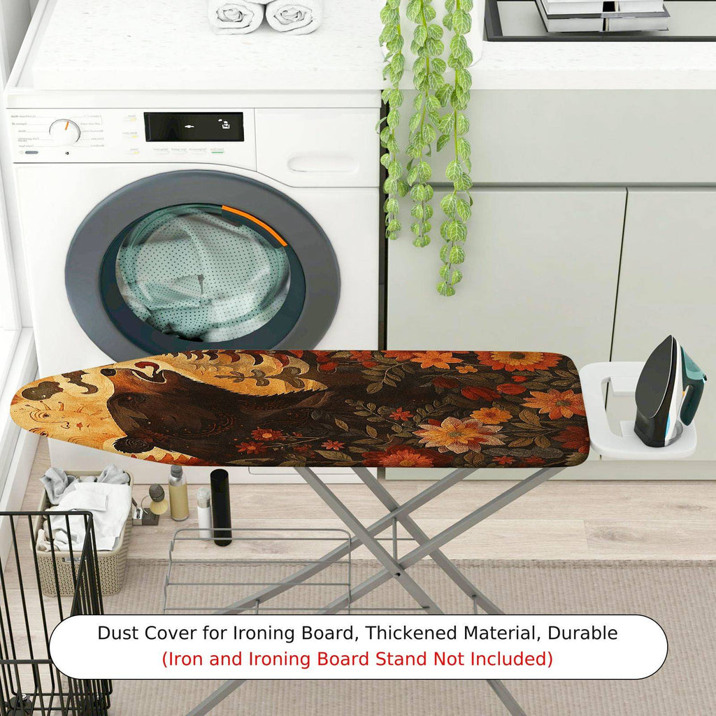 1-Piece Floral Animal Bear  Ironing Board Cover, Universal Size, Without Board