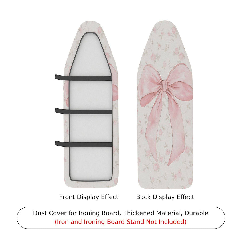 1-Piece Pink Bow Floral Pattern  Ironing Board Cover, Universal Size, Without Board