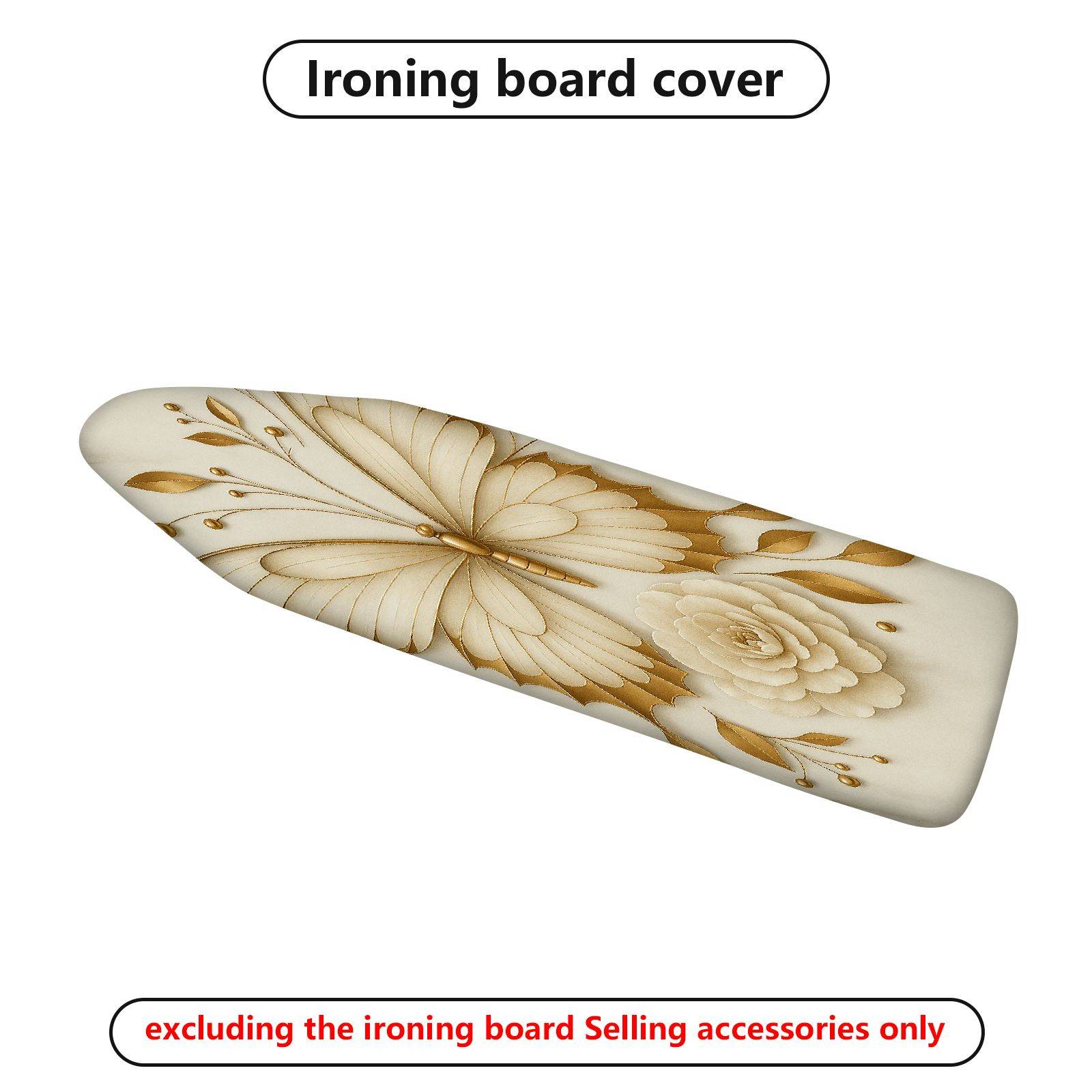 1-Piece Butterfly Floral Beige  Ironing Board Cover, Universal Size, Without Board