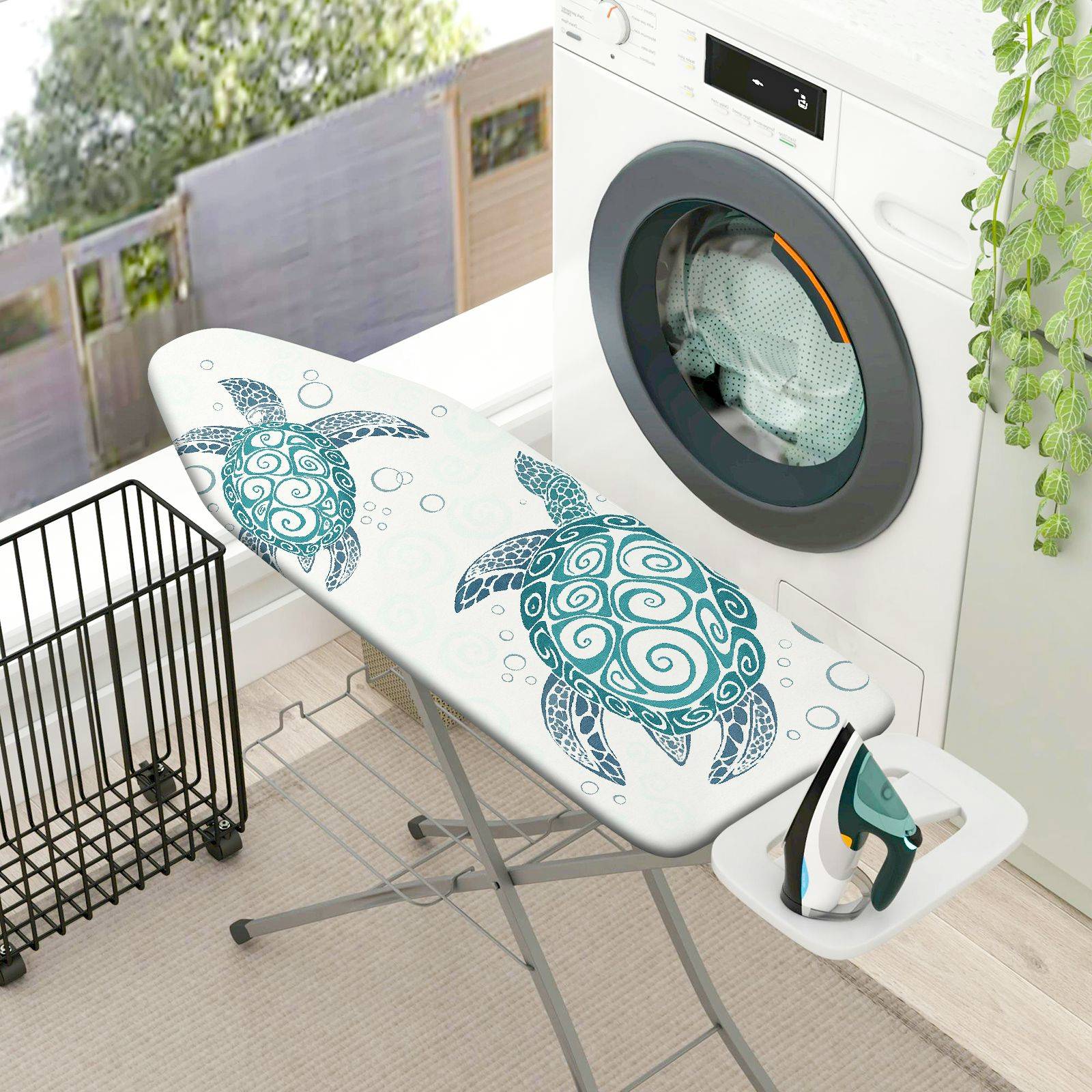 1-Piece Sea Turtle Aqua Blue Ocean  Ironing Board Cover, Universal Size, Without Board