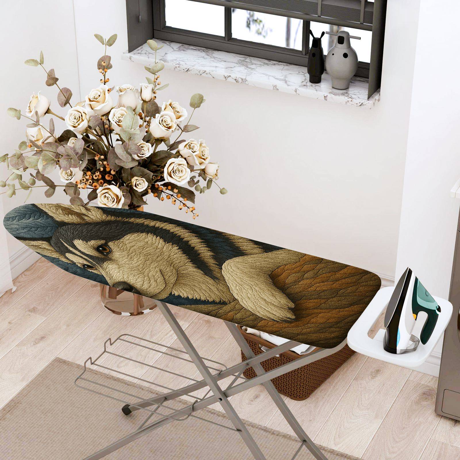1-Piece Animal Art Dog  Ironing Board Cover, Universal Size, Without Board