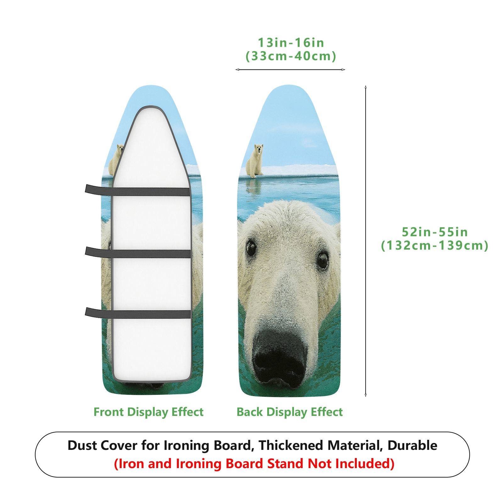 1-Piece Polar Bear Ocean Wild  Ironing Board Cover, Universal Size, Without Board