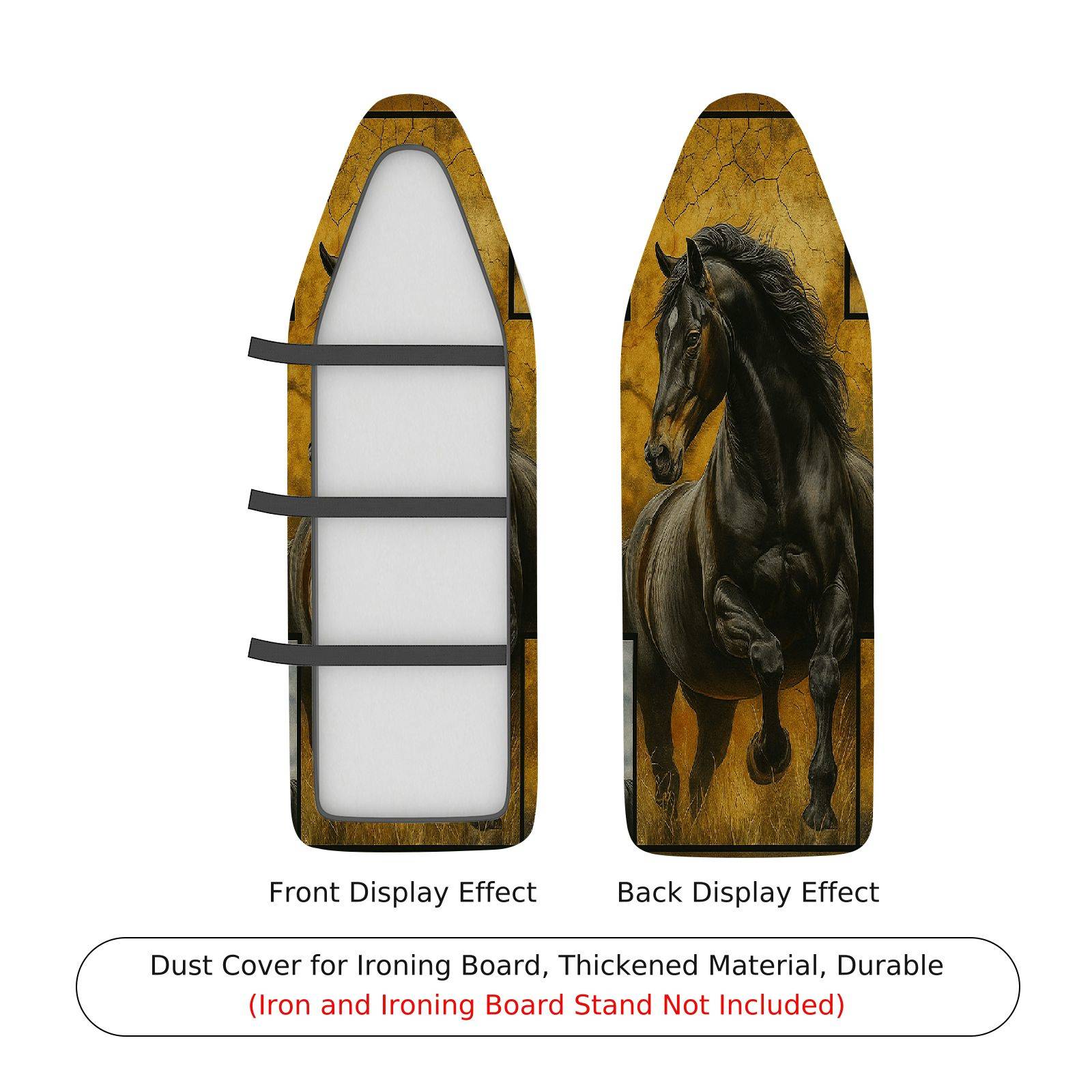 1-Piece Horse Art Decor Retro  Ironing Board Cover, Universal Size, Without Board