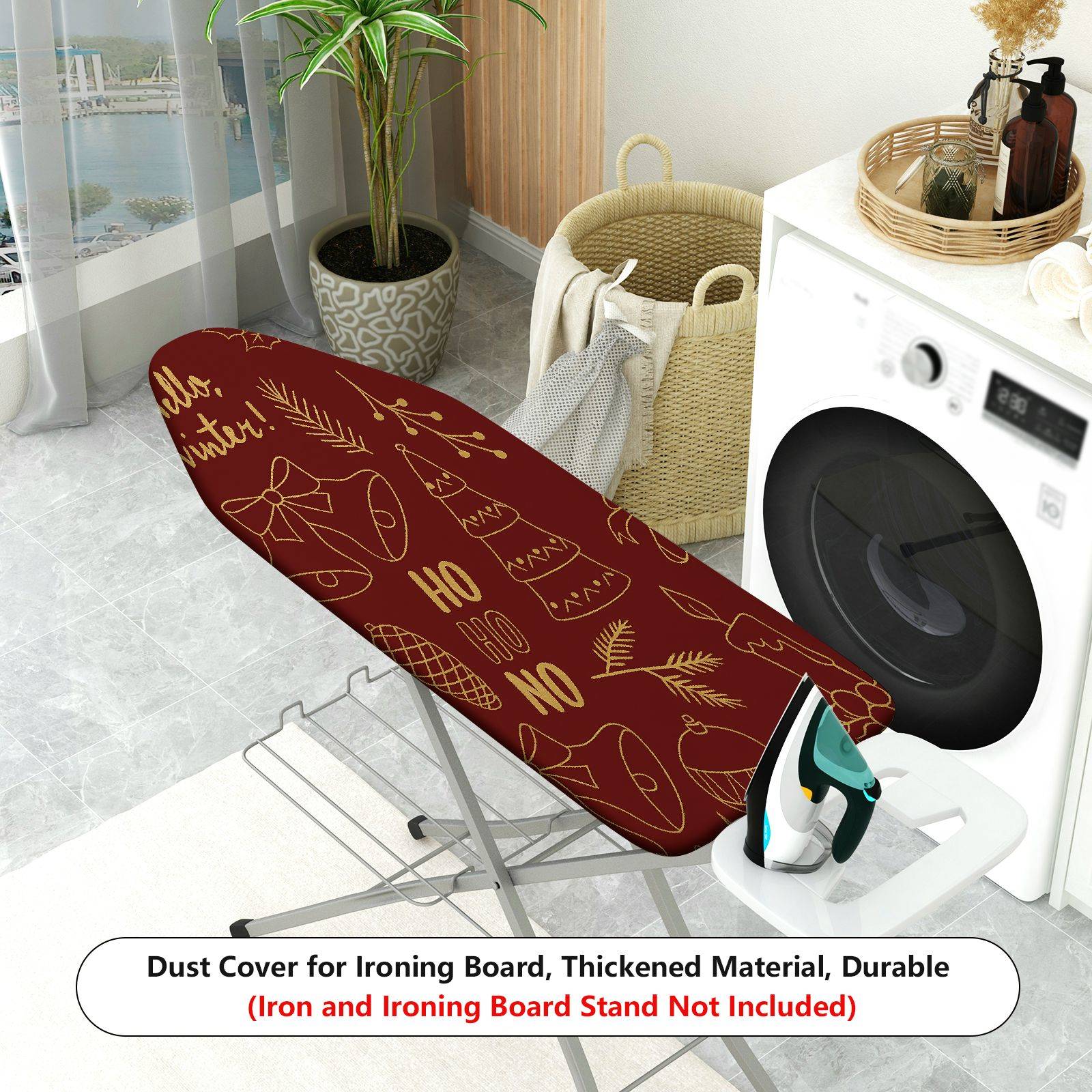 1-Piece Christmas Holiday Winter  Ironing Board Cover, Universal Size, Without Board