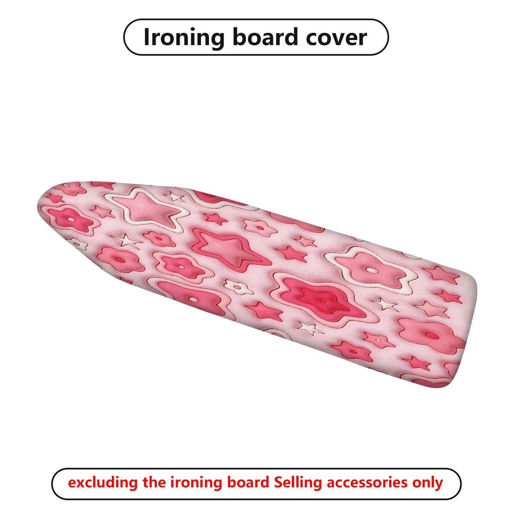1-Piece Pink Floral Star  Ironing Board Cover, Universal Size, Without Board