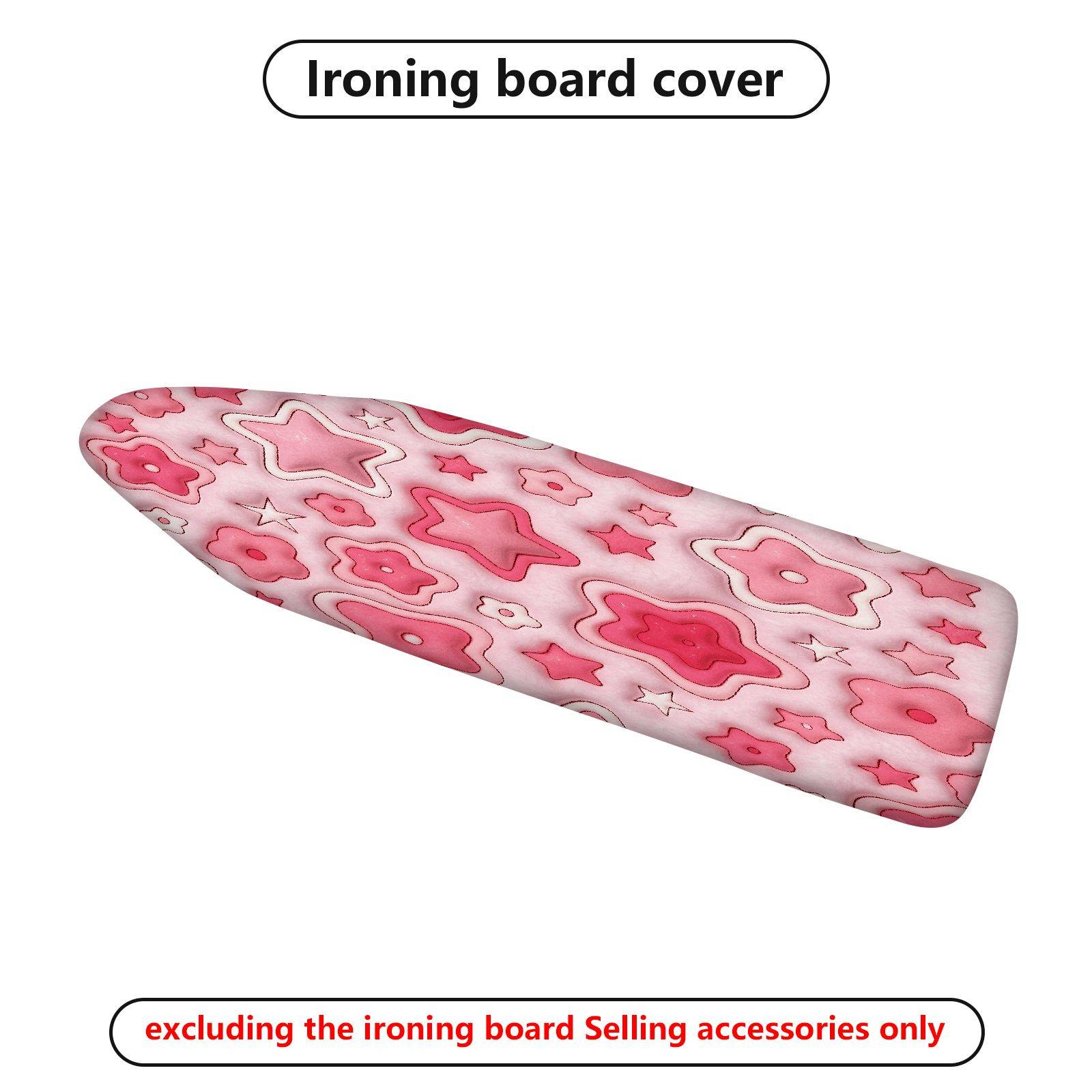 1-Piece Pink Floral Star  Ironing Board Cover, Universal Size, Without Board