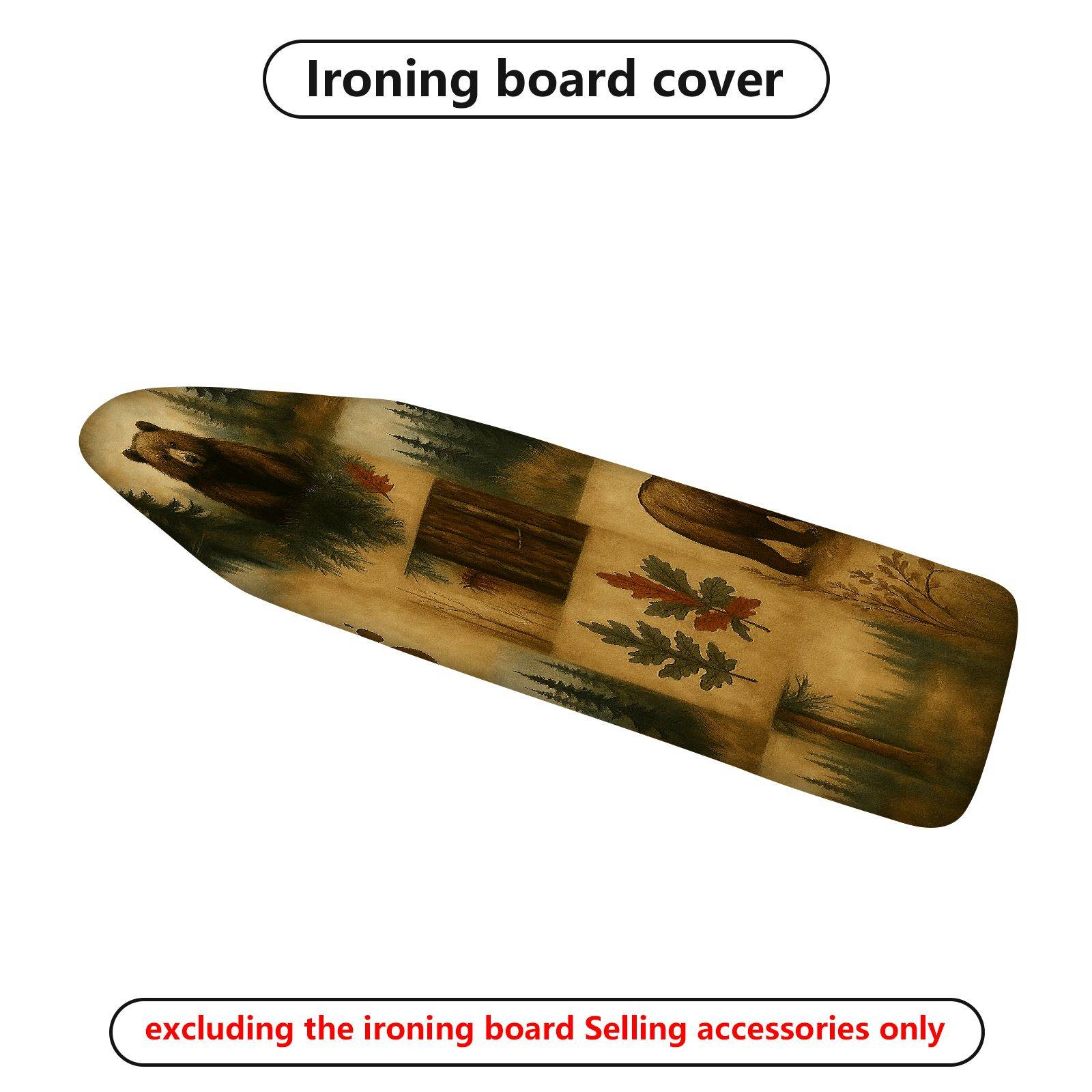 1-Piece Rustic Forest Animal Log  Ironing Board Cover, Universal Size, Without Board