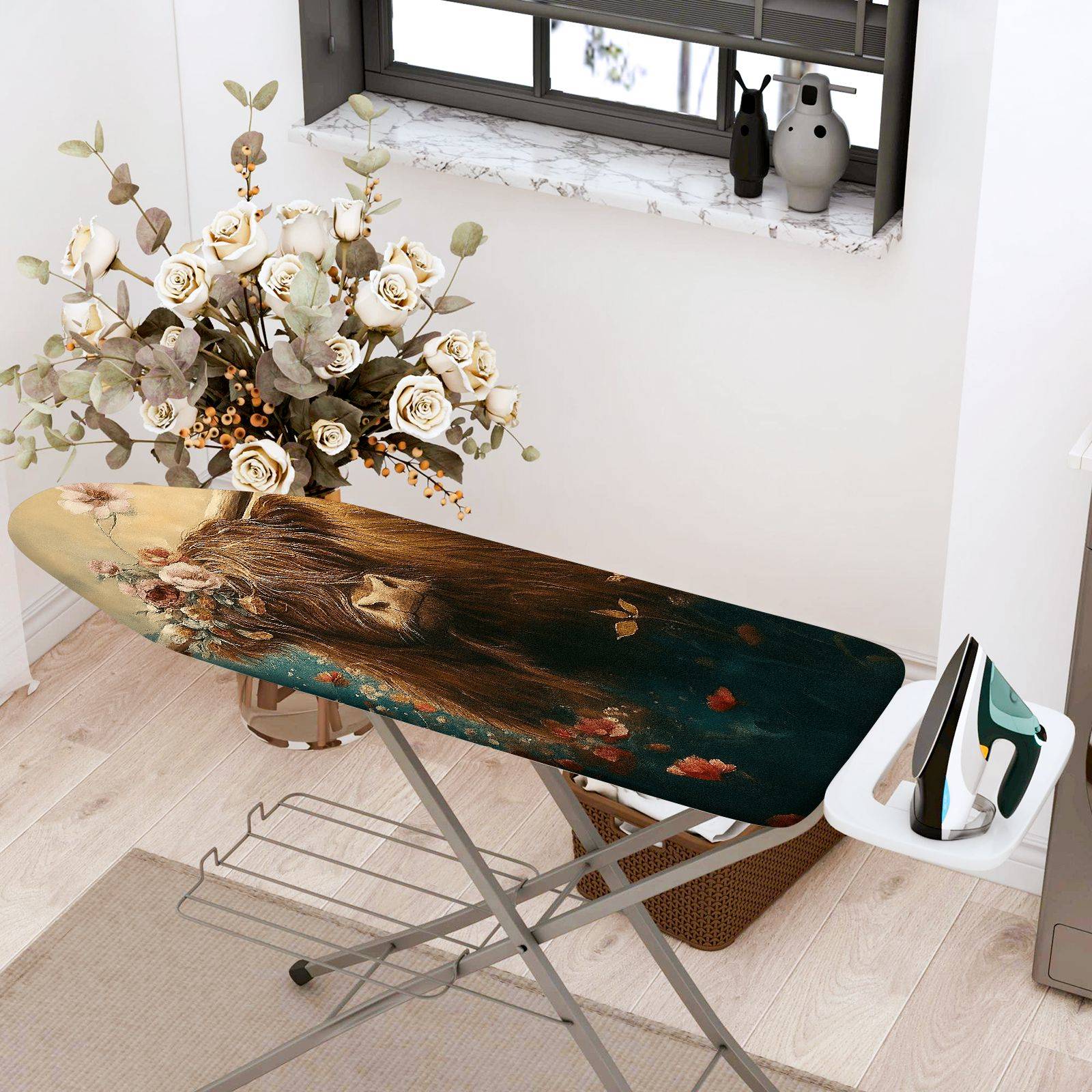 1-Piece Floral Animal Nature  Ironing Board Cover, Universal Size, Without Board