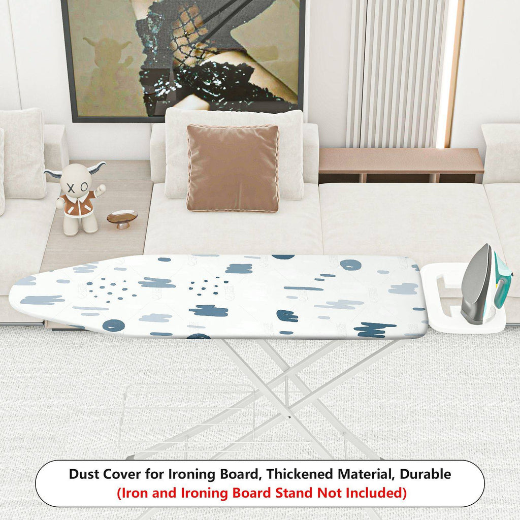 1-Piece Abstract Art Pattern White Blue Splash  Ironing Board Cover, Universal Size, Without Board