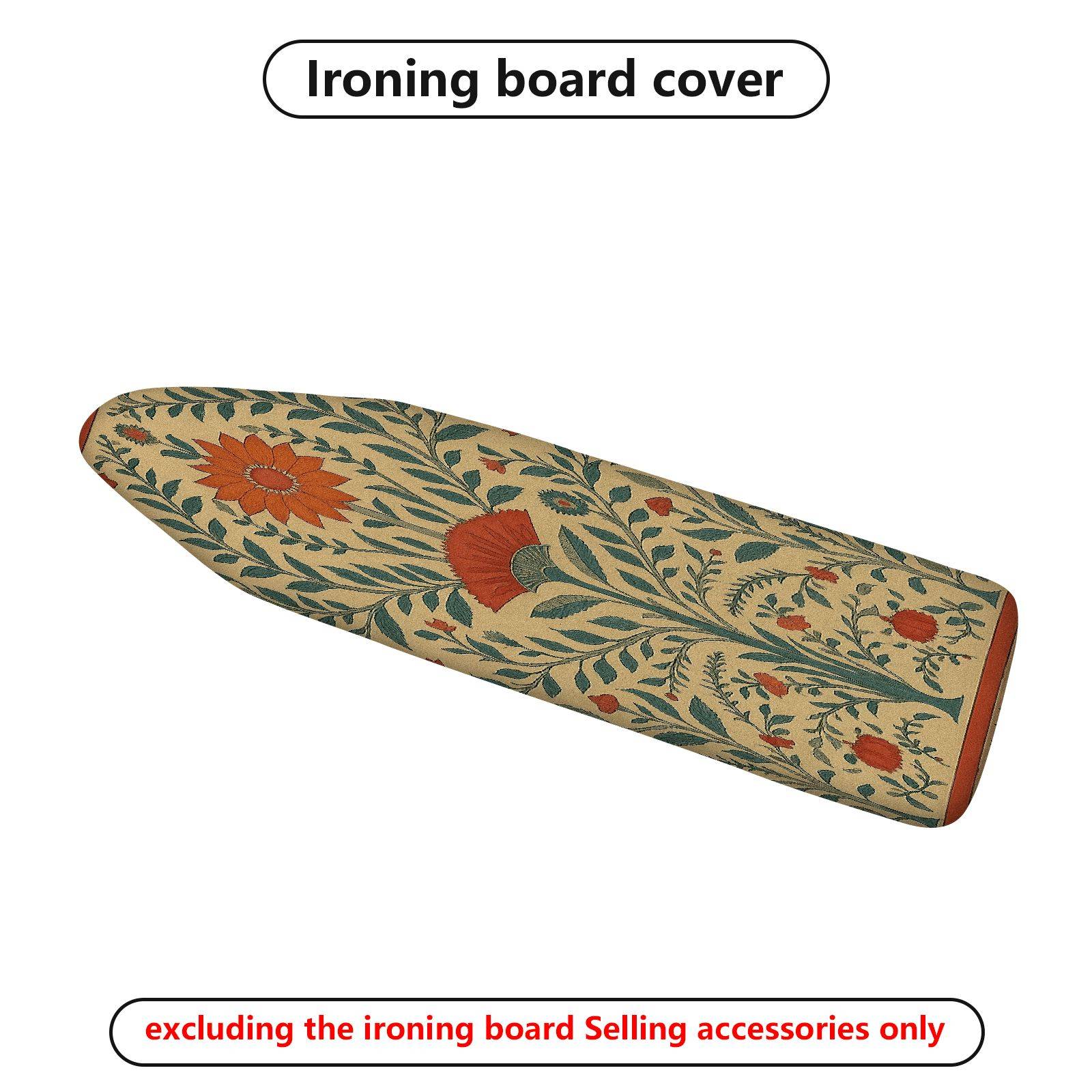 1-Piece Floral Pattern Green Beige  Ironing Board Cover, Universal Size, Without Board