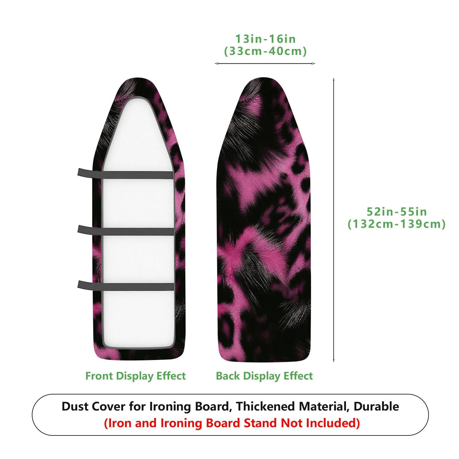 1-Piece Pink Black Leopard Pattern  Ironing Board Cover, Universal Size, Without Board