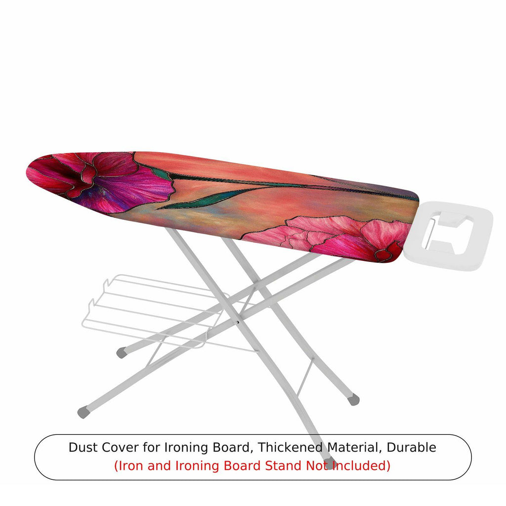 1-Piece Floral Art Pink Flower  Ironing Board Cover, Universal Size, Without Board